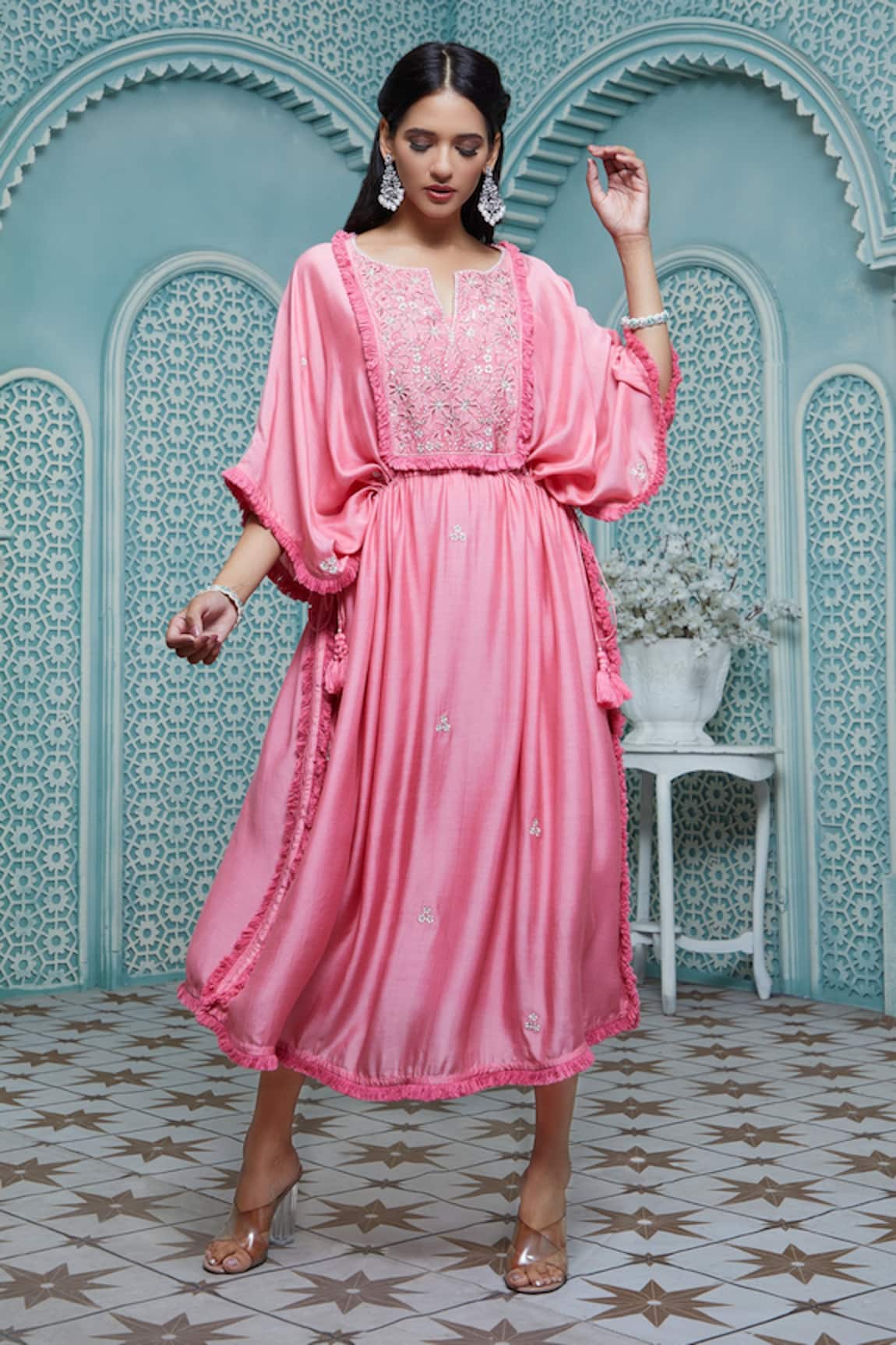 Ariyana Couture Floral Embroidered Kaftan