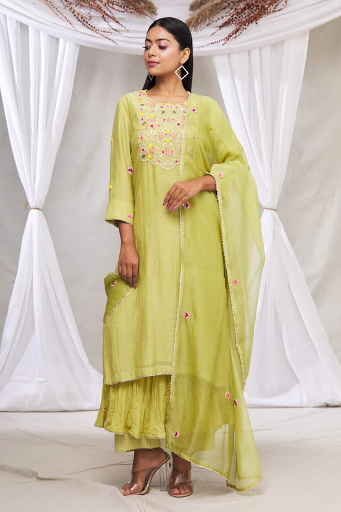 Made in Pinkcity Embroidered Kurta Set