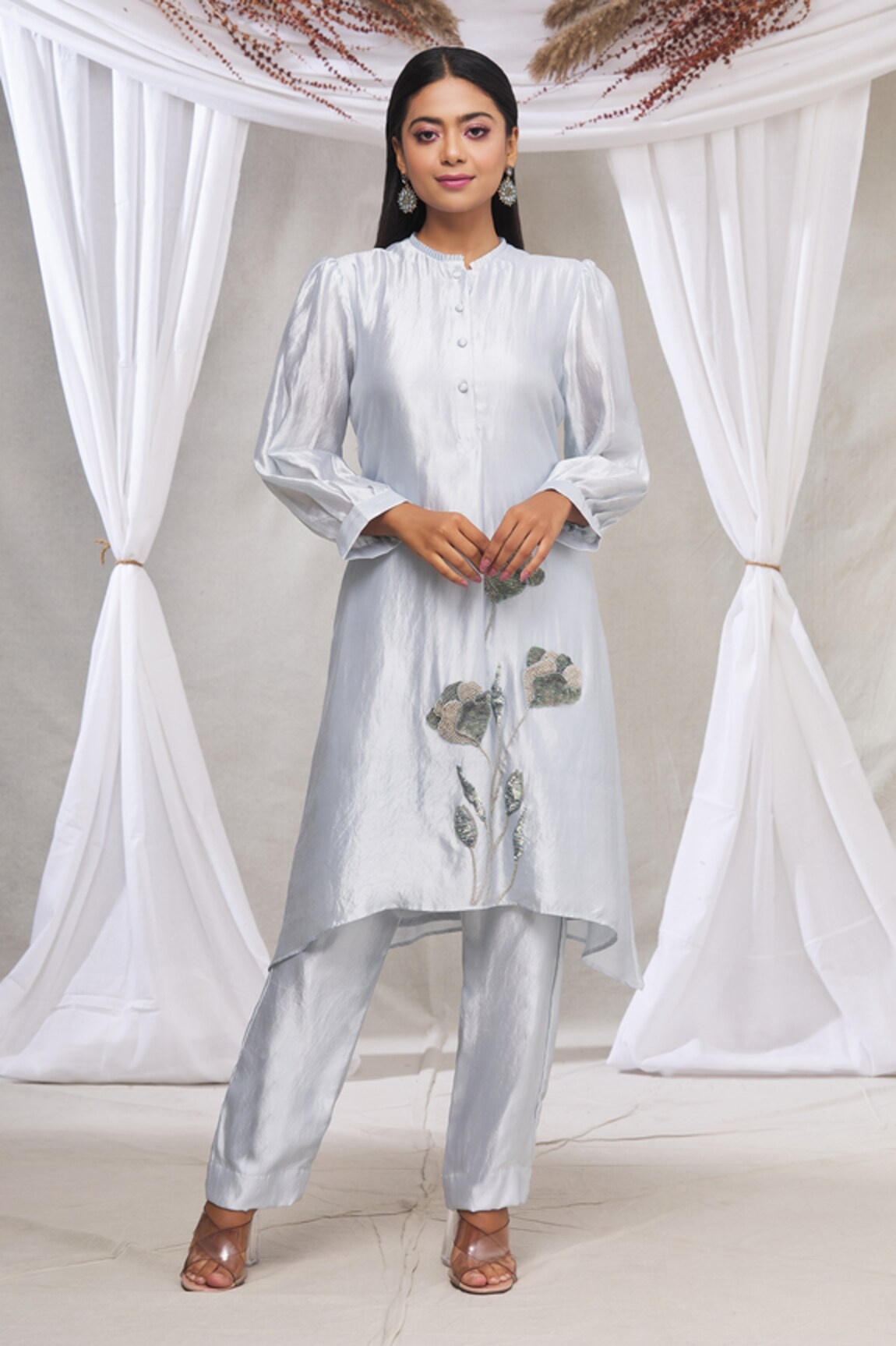 Made in Pinkcity Pleated Sleeve Kurta & Pant Set