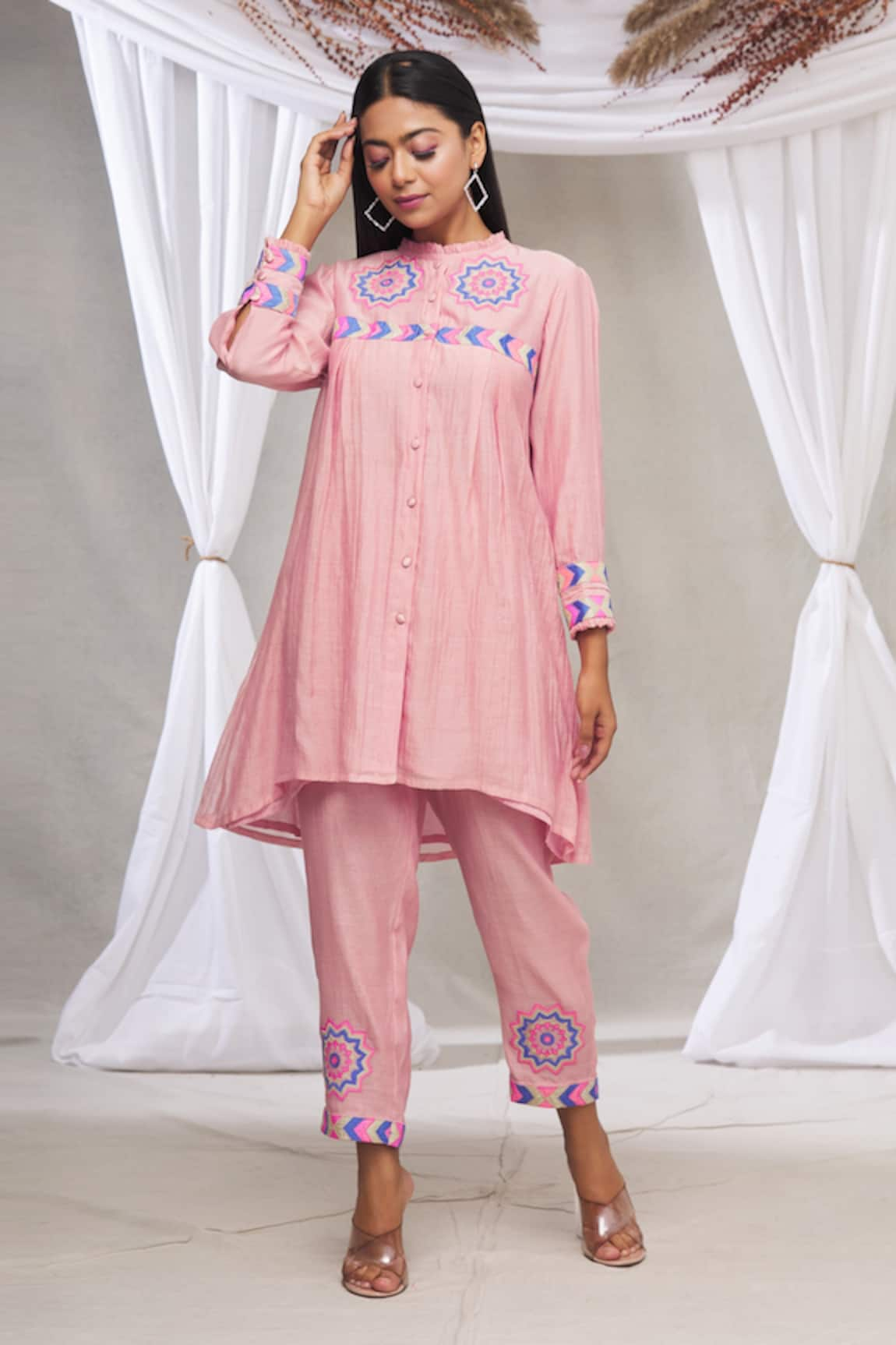 Made in Pinkcity Chanderi Kurta & Pant Set