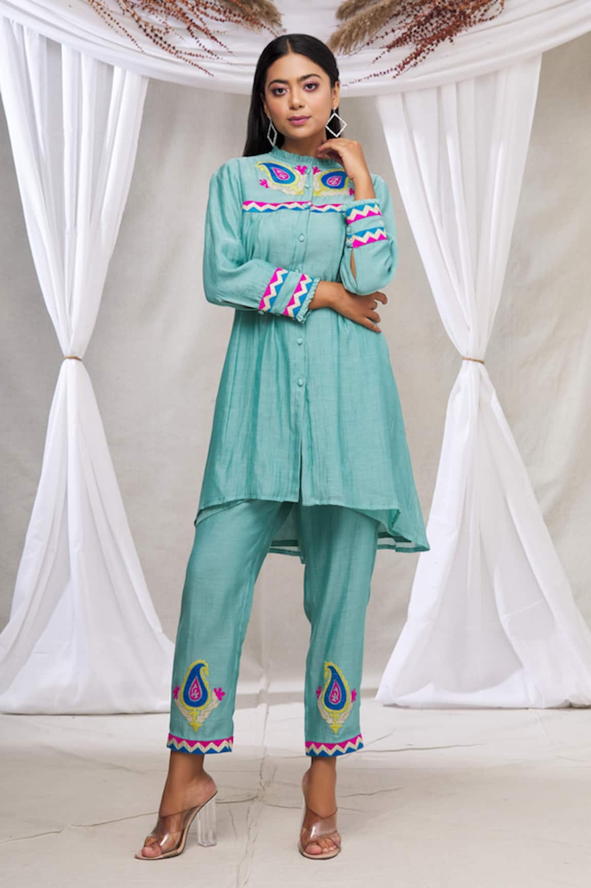 Made in Pinkcity Chanderi Kurta & Pant Set