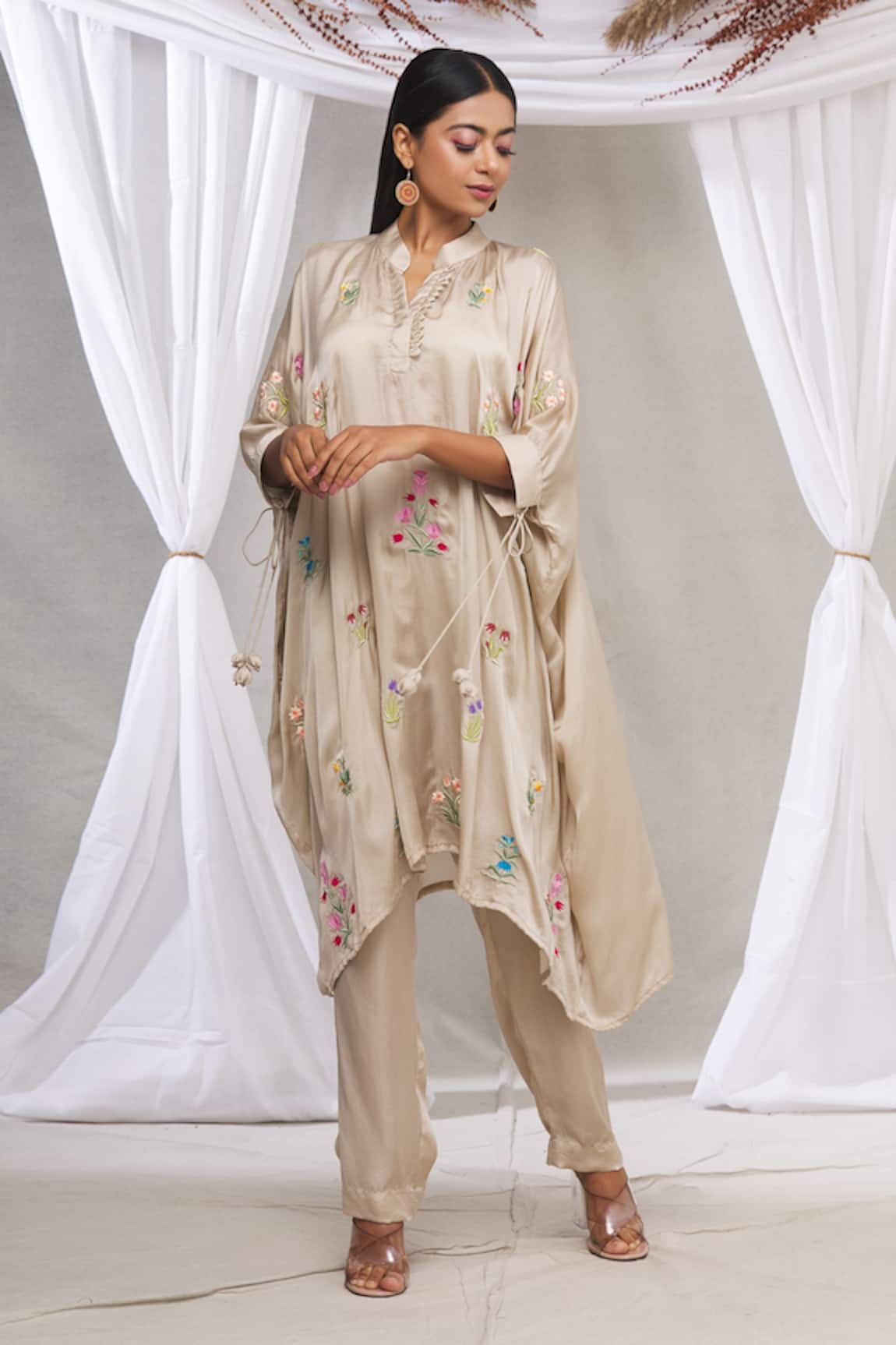 Made in Pinkcity Floral Embroidered Kurta & Pant Set