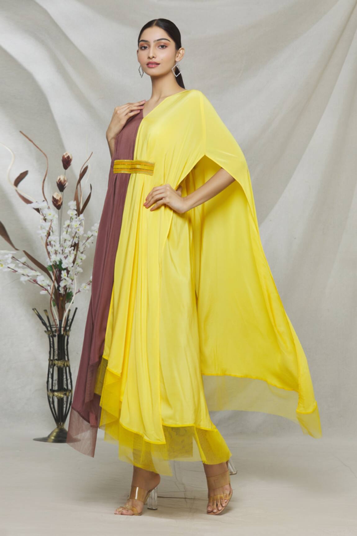 Megha Garg Colourblock Draped Dress