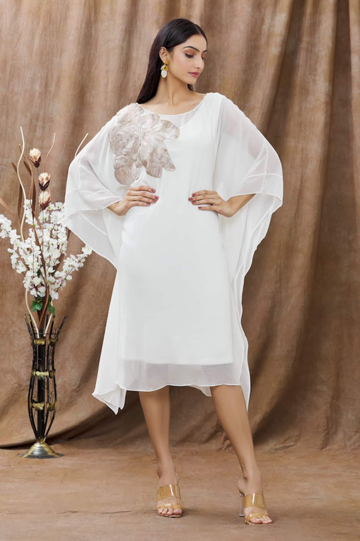 ARPAN VOHRA Placement Floral Embroidered Kaftan
