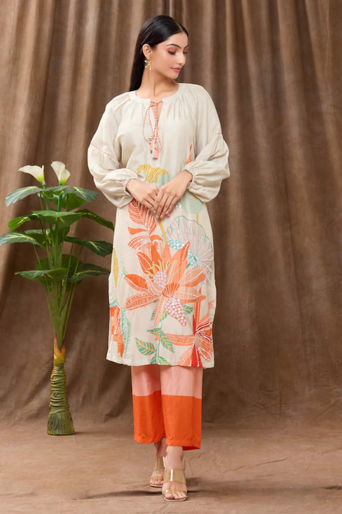 Archana Shah Tropical Print Kurta & Pant Set 
