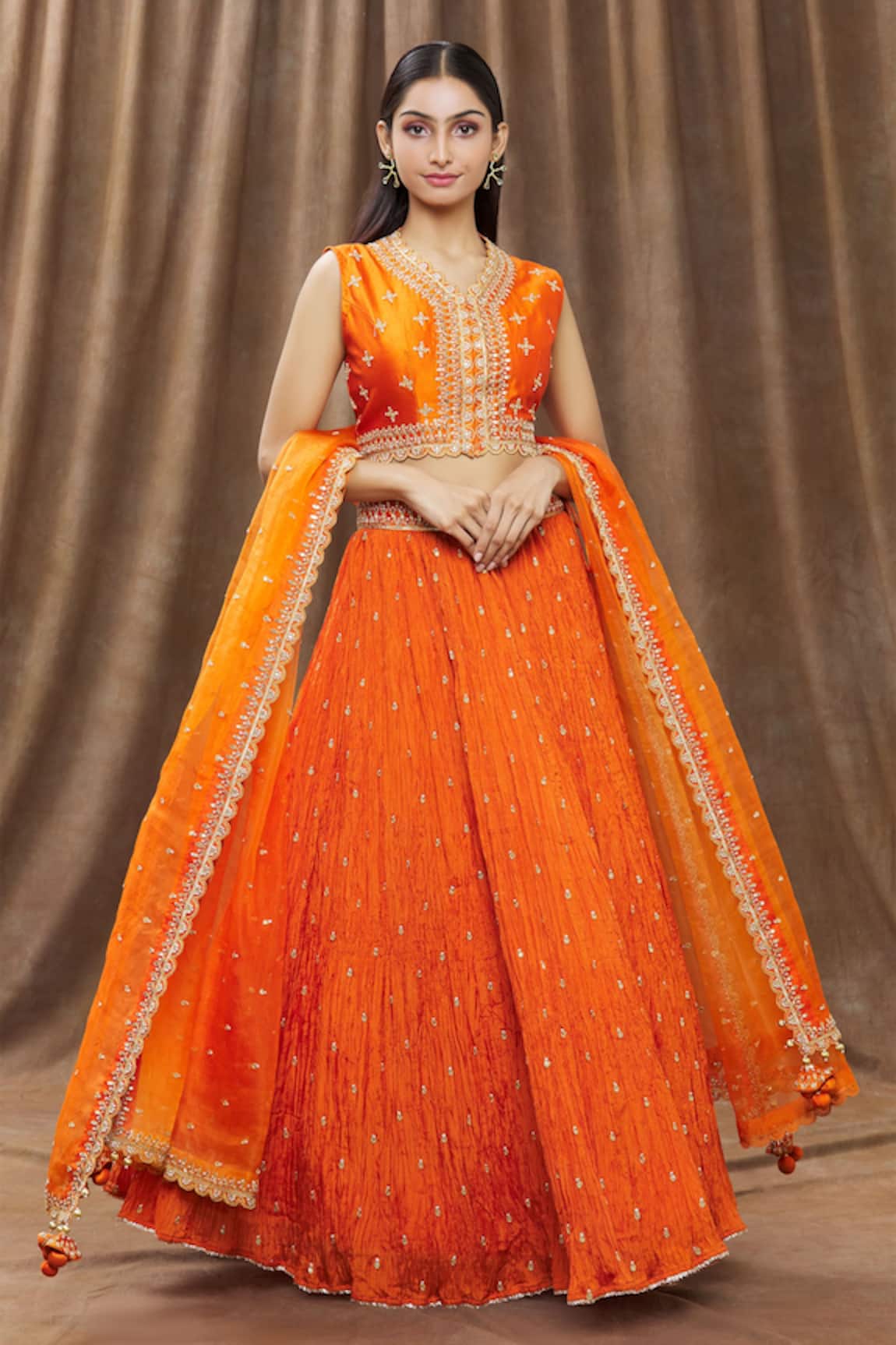 Surbhi Shah Crushed Lehenga Set