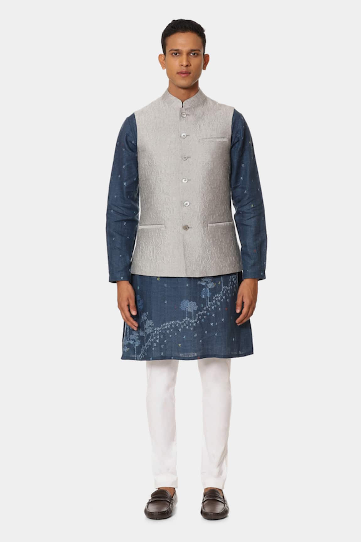 Satya Paul Planet Embroidered Bundi 