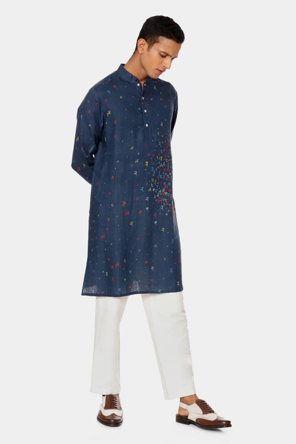 Satya Paul Linen Sea Kurta 