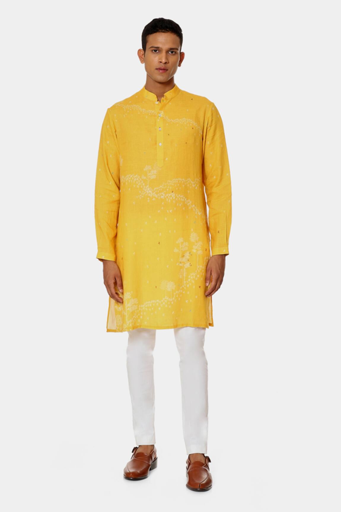 Satya Paul Linen Yolk Kurta 