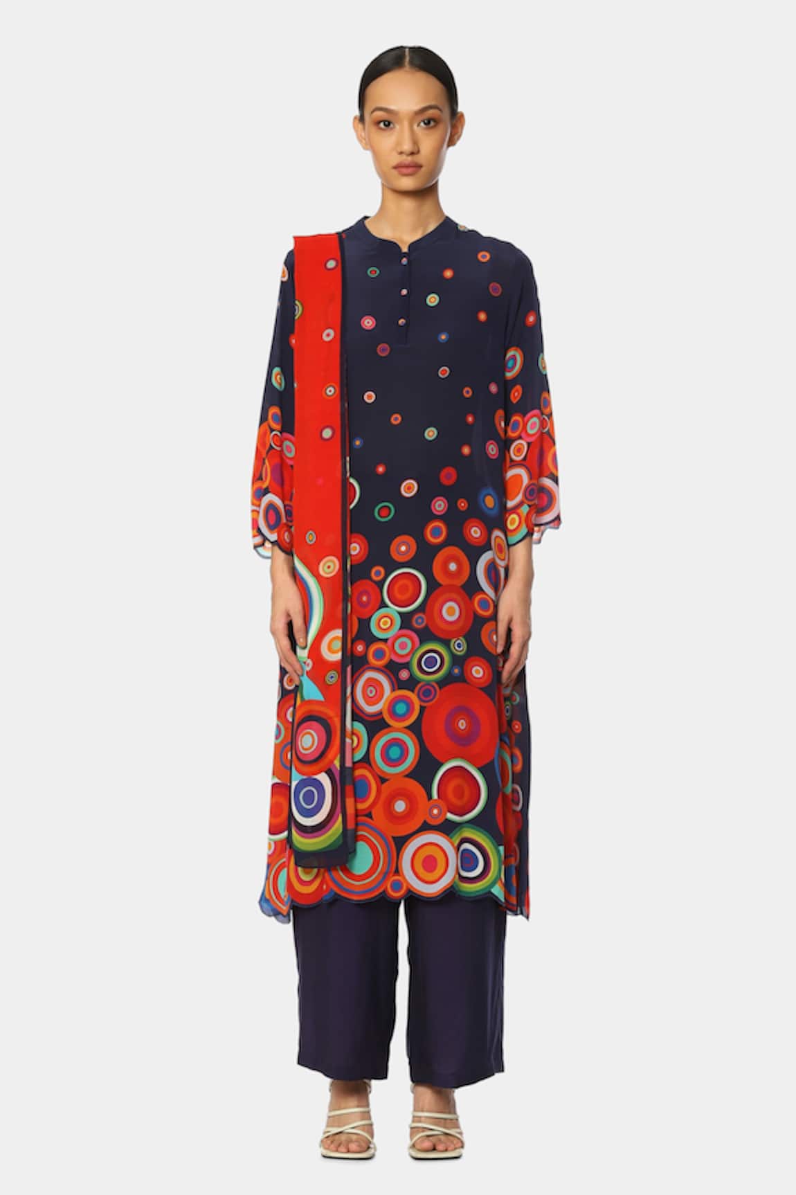 Satya Paul Geometric Pattern Kurta & Pant Set