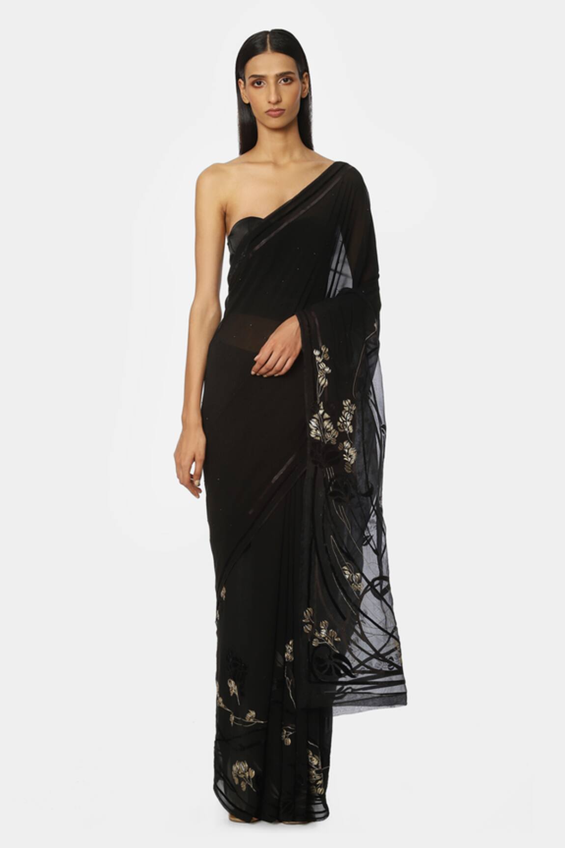 Satya Paul Floral Embroidered Saree 