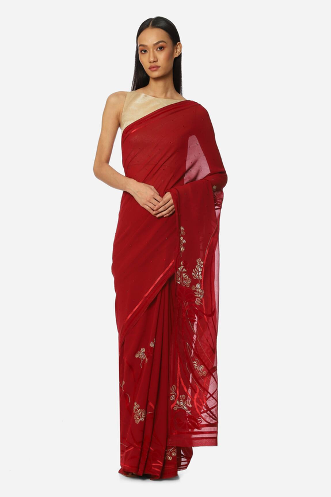 Satya Paul Floral Embroidered Saree 