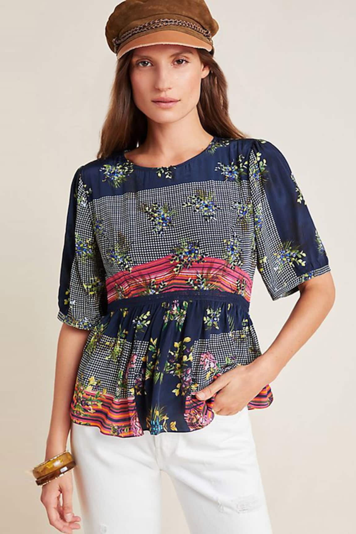 Bhanuni By Jyoti Floral Printed Peplum Top