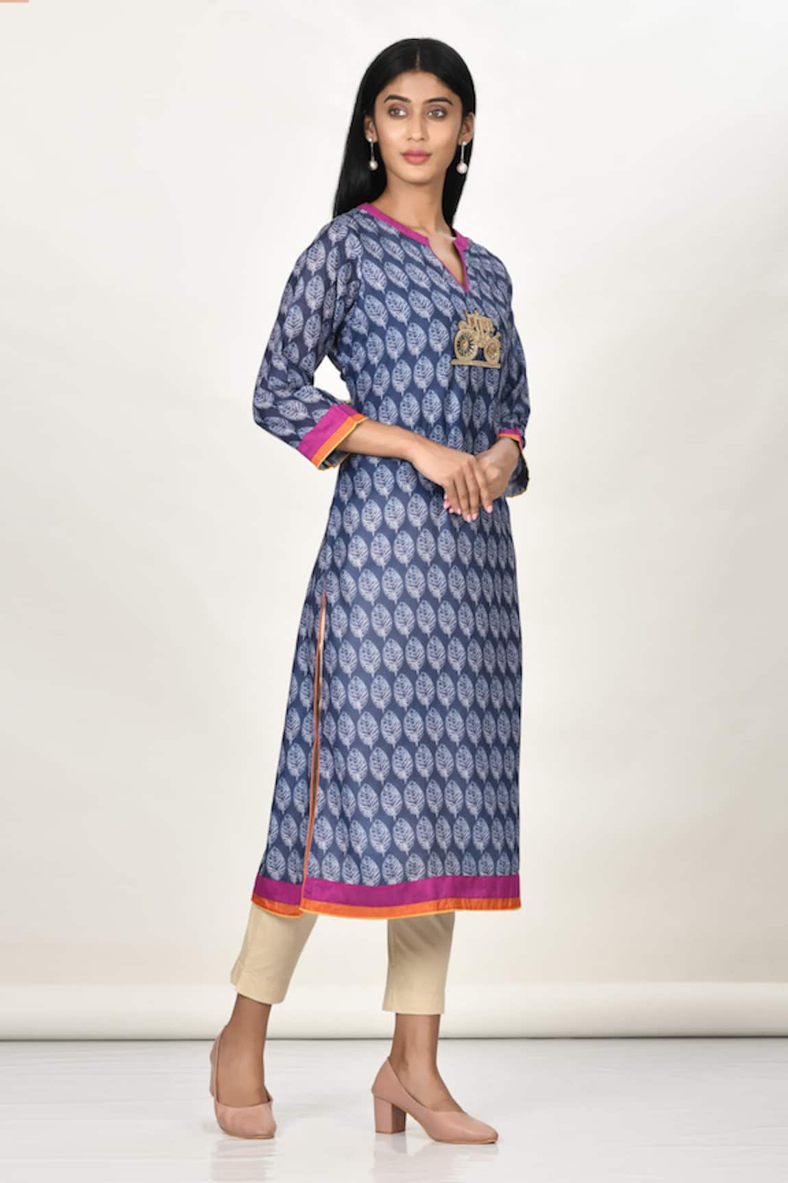 Khwaab By Sanjana Lakhani Digital Printed Leaf Motif Kurta 