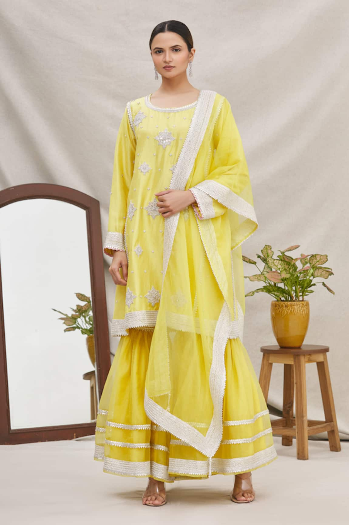 Ekta Singh Silk Kurta Sharara Set