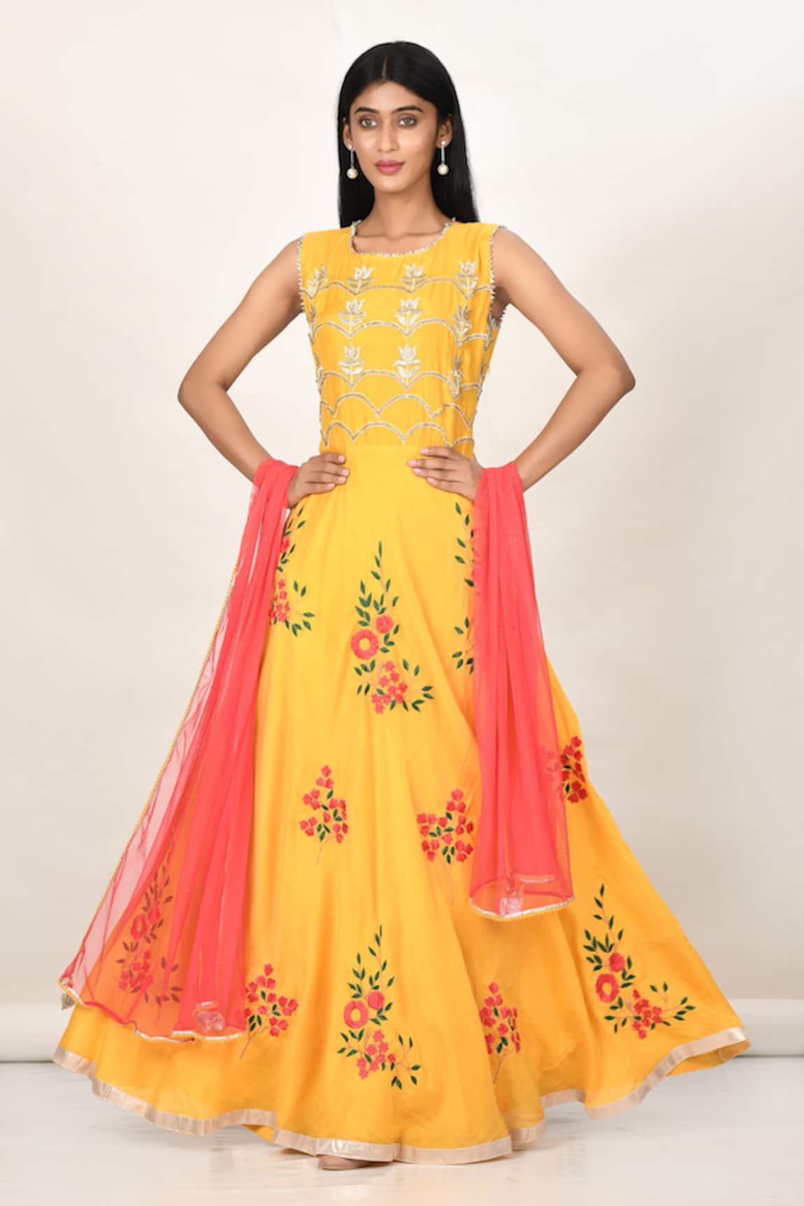 Samyukta Singhania Floral Motif Anarkali Set 