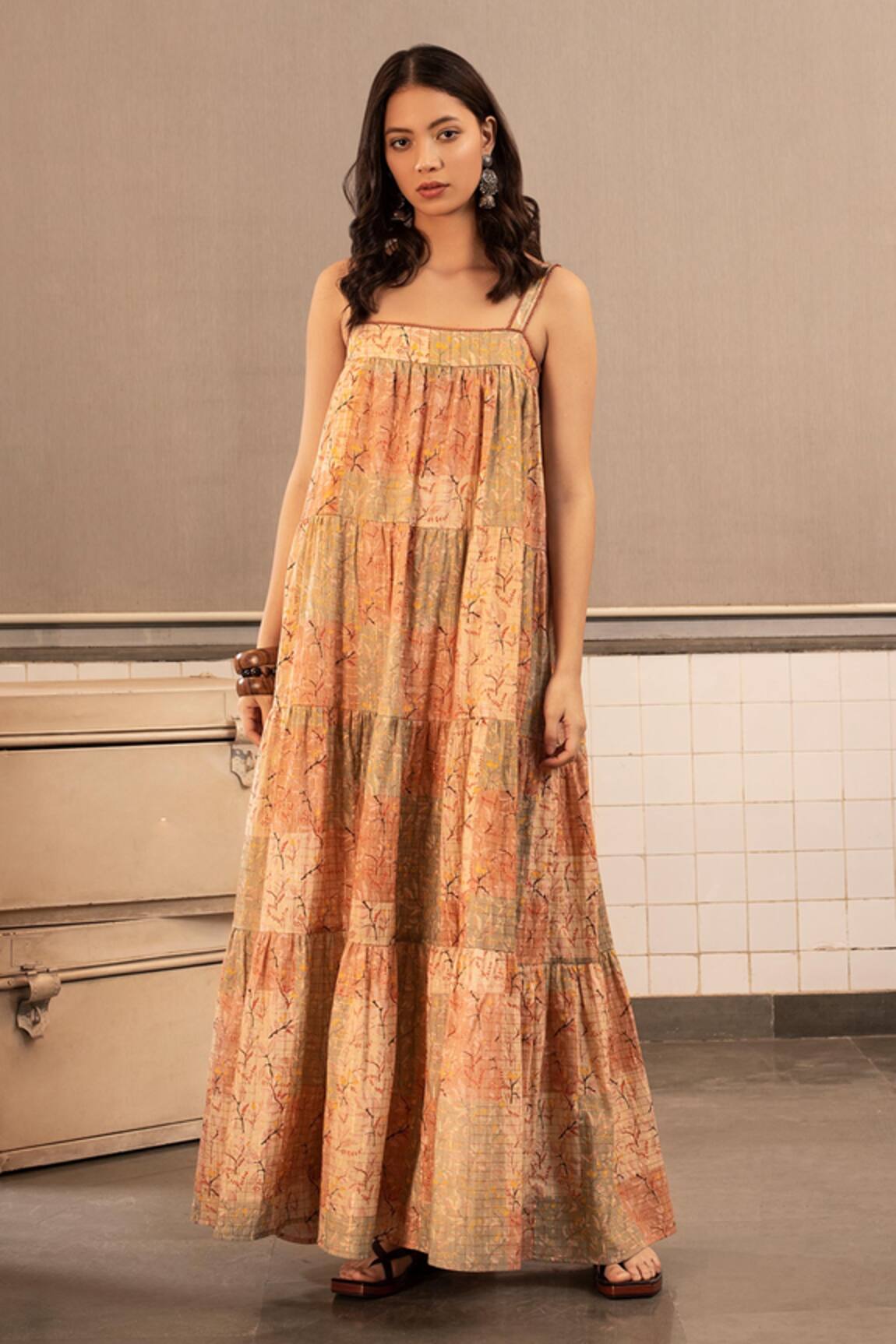 Payal Pratap Printed Tiered Maxi Dress 