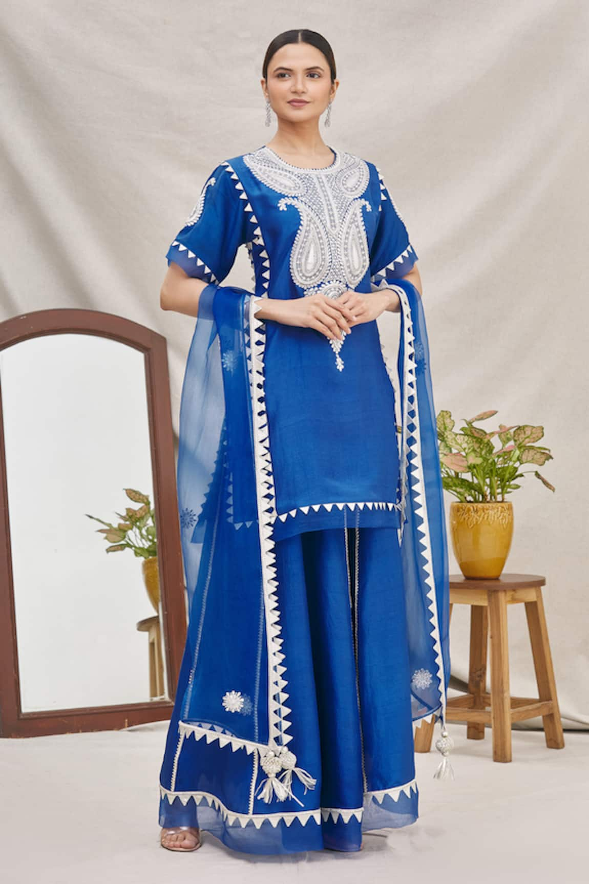 Ekta Singh Silk Organza Kurta Gharara Set