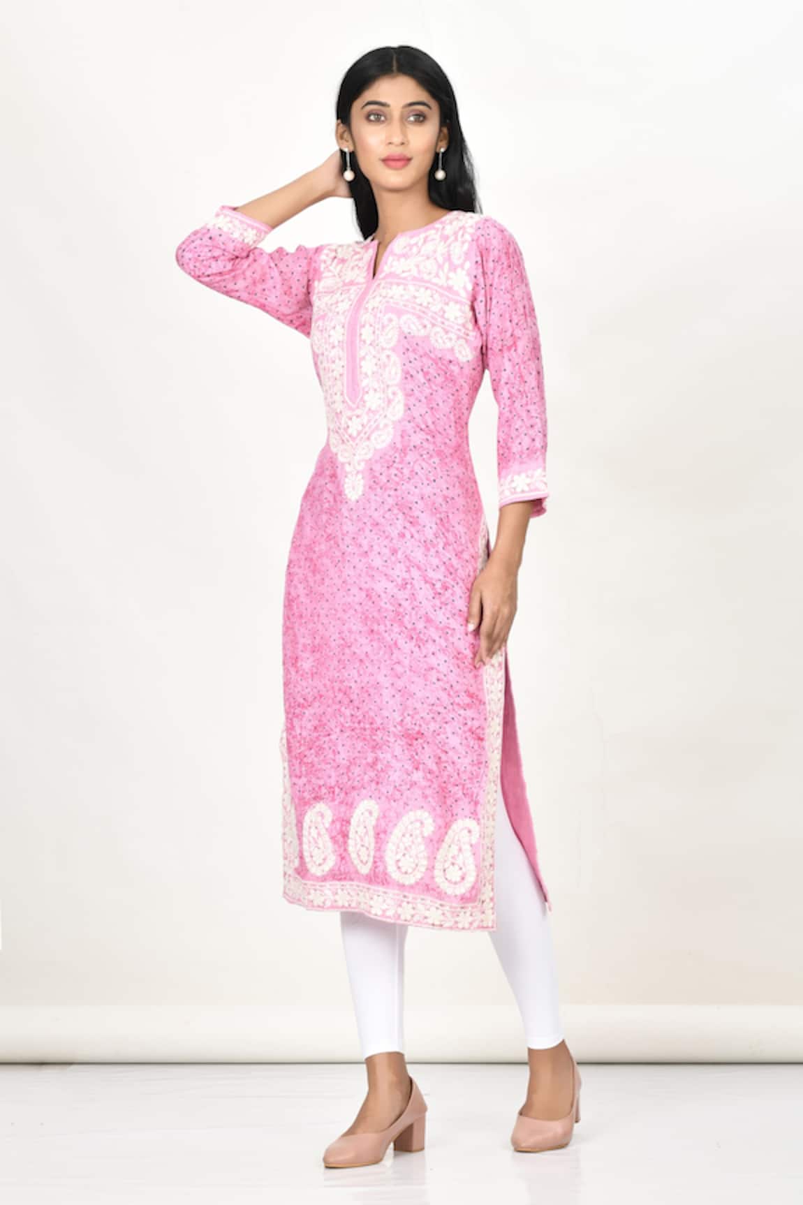 Samyukta Singhania Polka Dot Printed Side Slit Kurta 