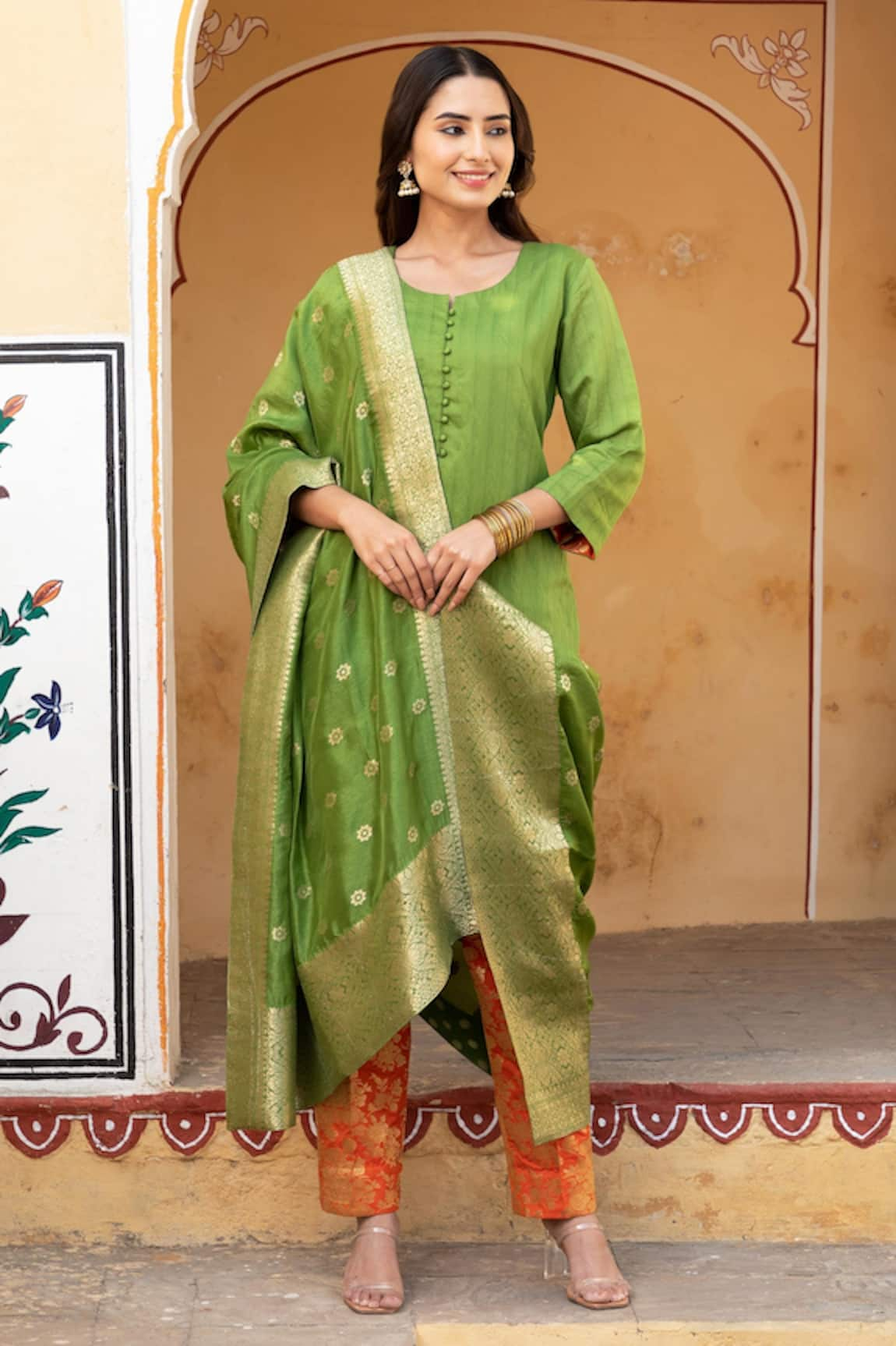 Inara Jaipur Chanderi Kurta Set