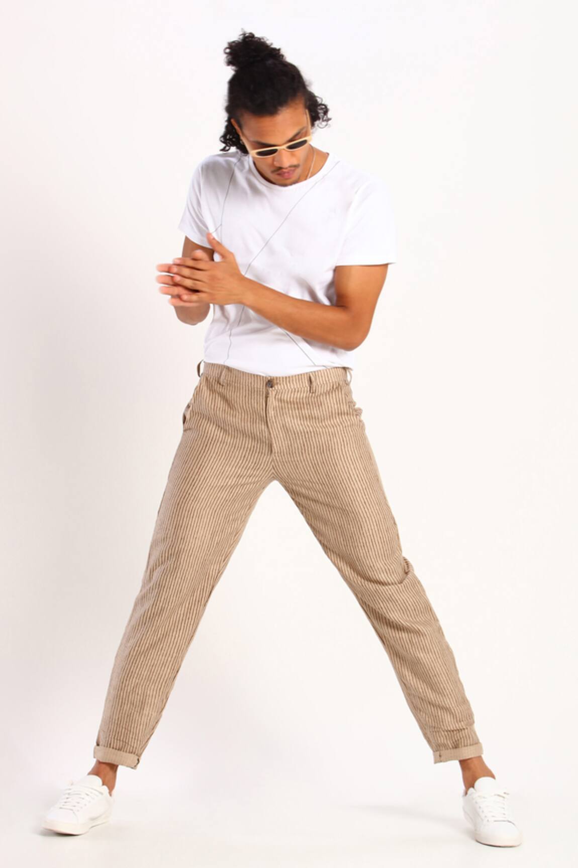Son of A Noble Snob Linen Striped Trousers