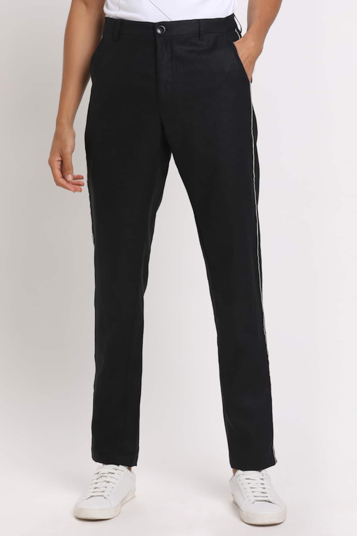 Buy Ayurganic Black Ombre Floral Mens Linen Trousers for Men Online  Tata  CLiQ Luxury
