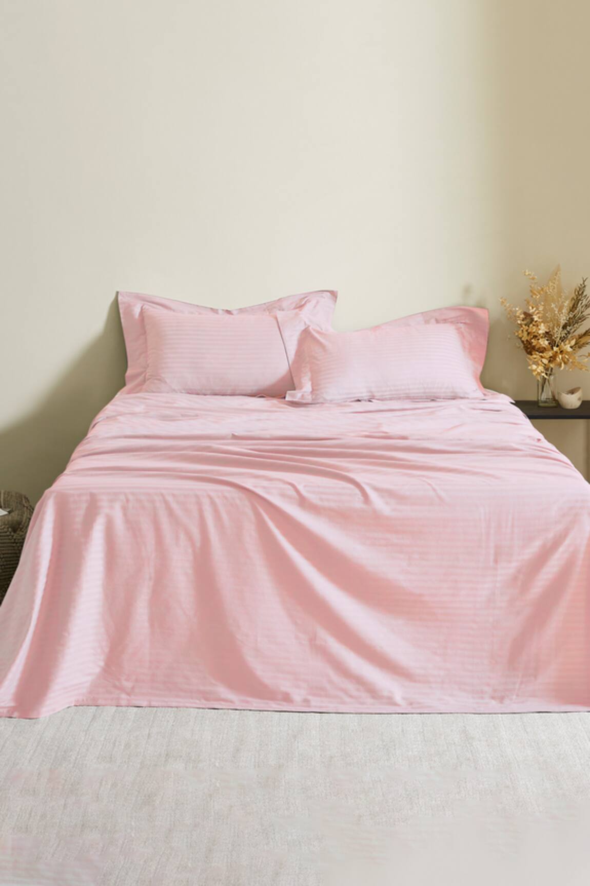 Houmn Pastel Tree Stitch Cotton Bedsheet Set - Set of 3