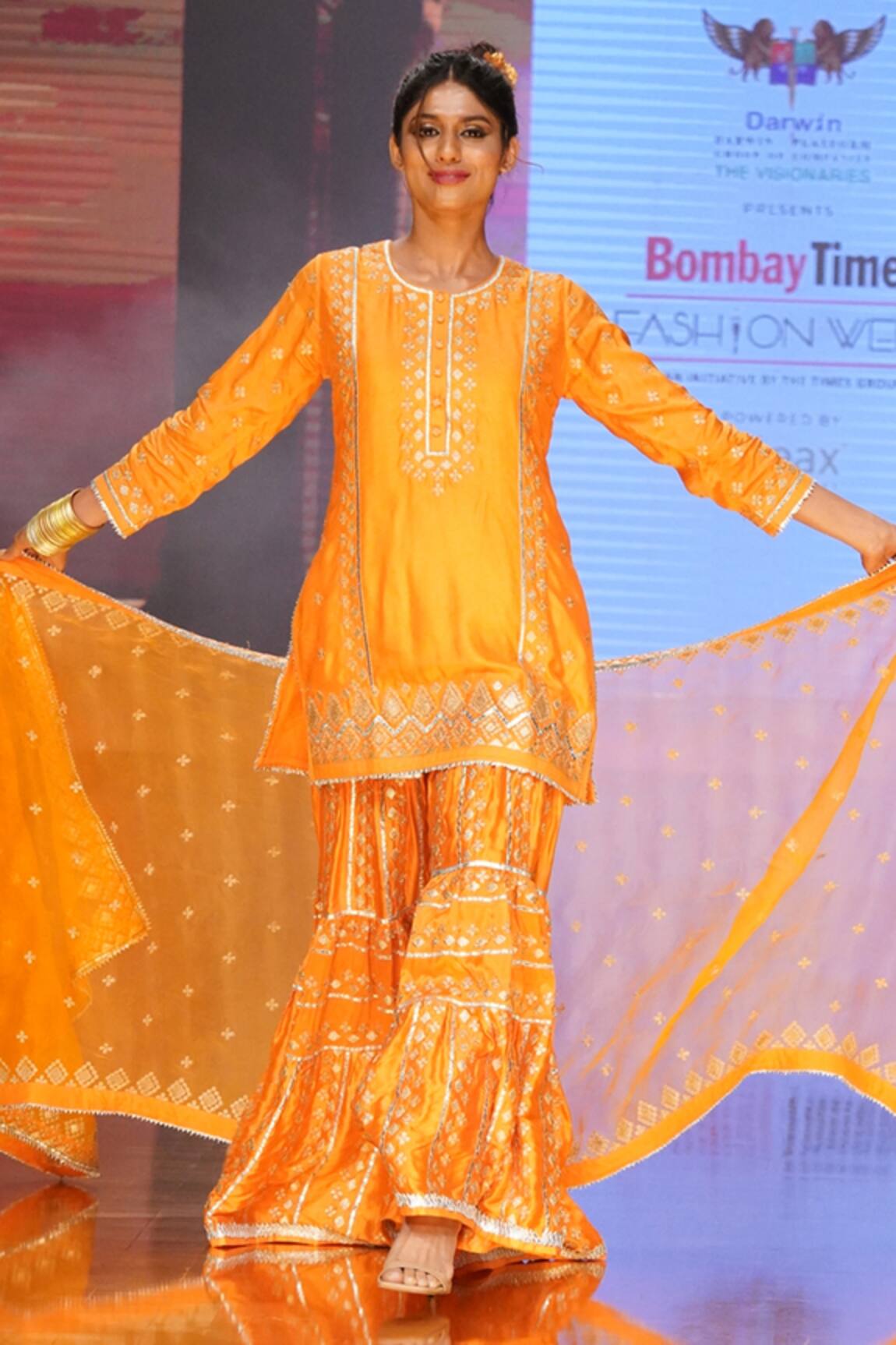 Gopi Vaid Shazma Embroidered Kurta Sharara Set
