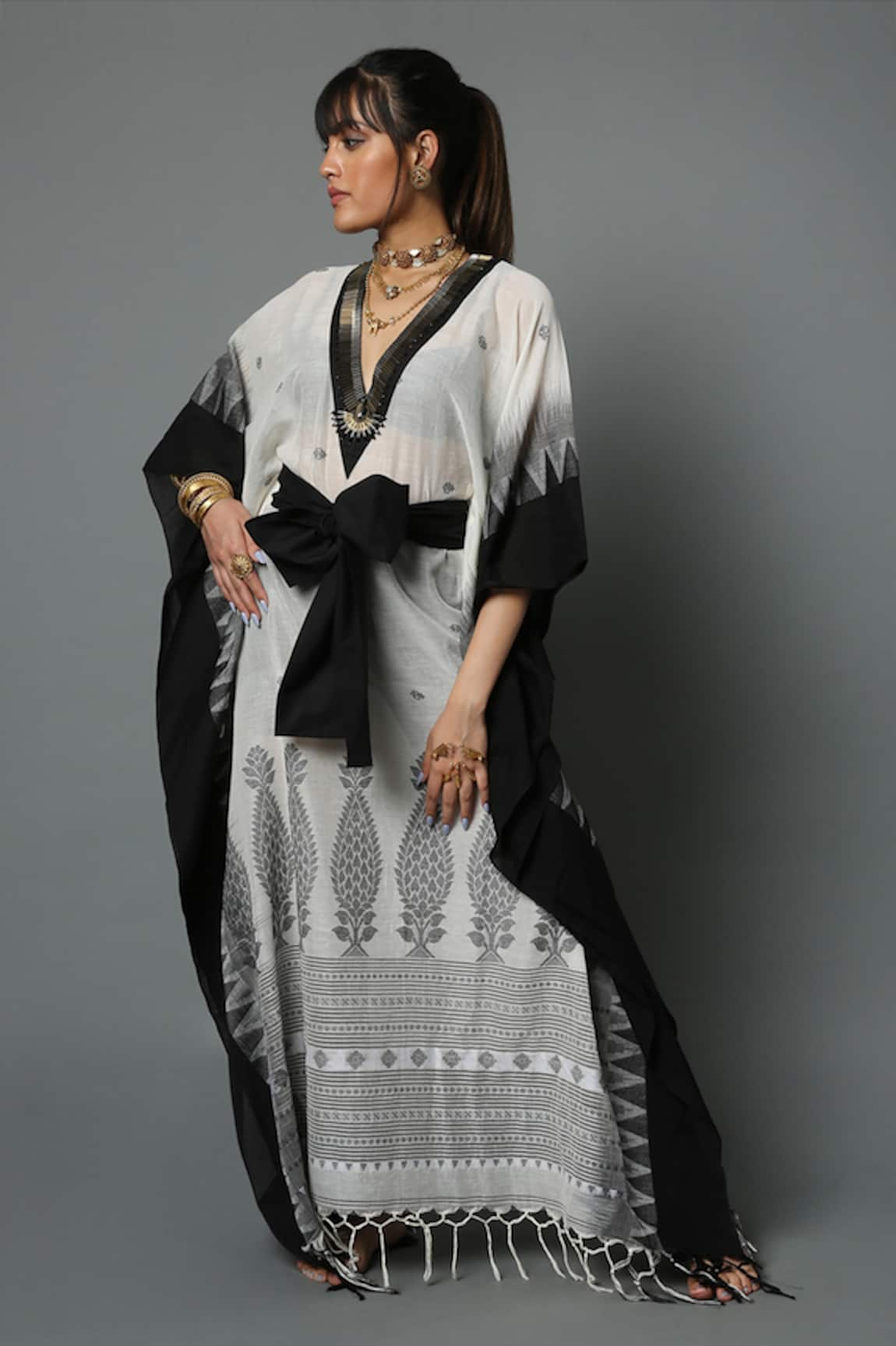 House of Three Temple Border Kaftan