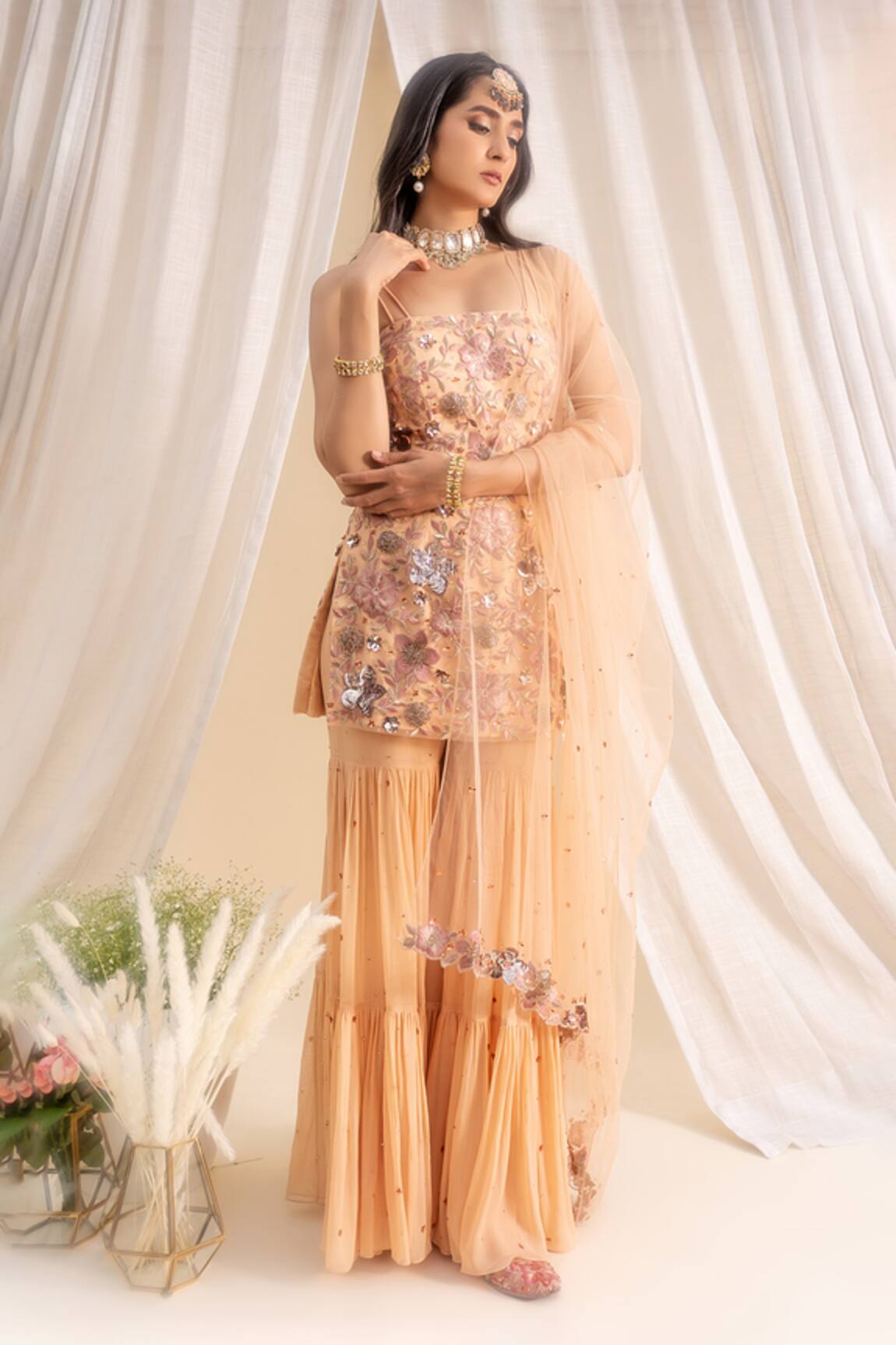 Silky Bindra Embroidered Kurta & Sharara Set