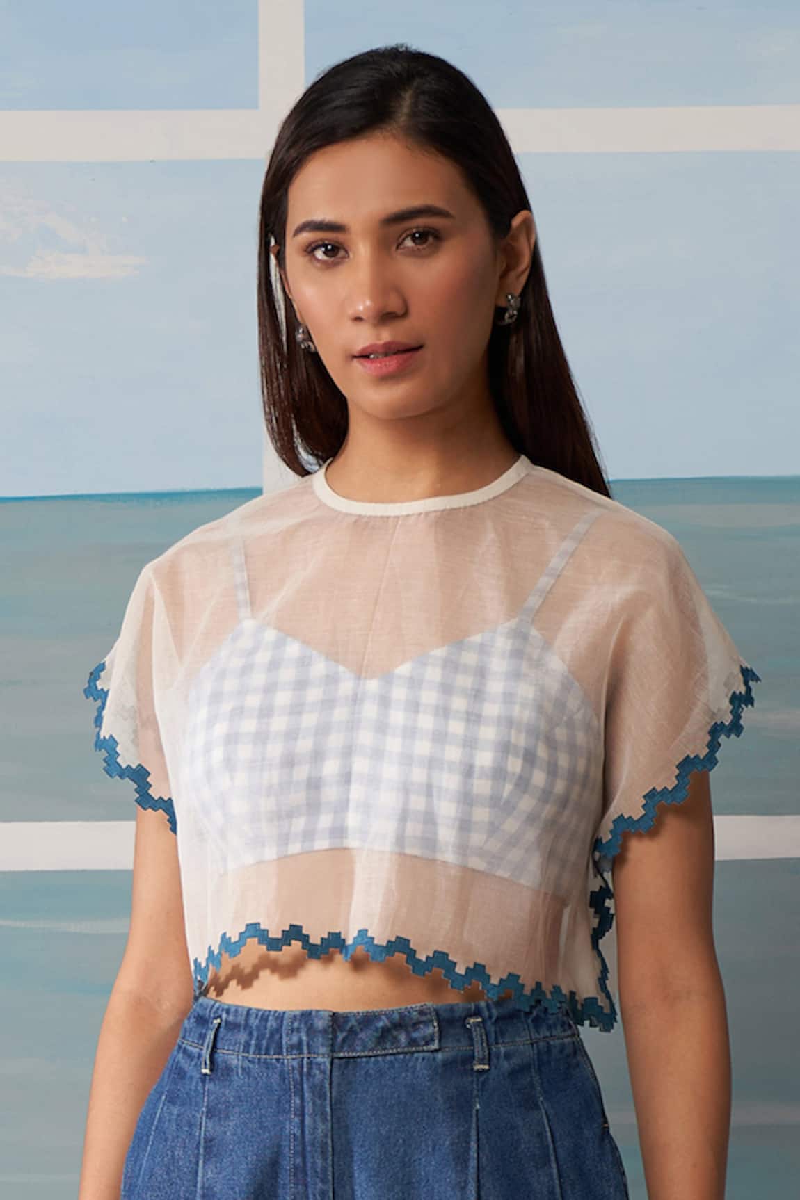 Ikai By Ragini Ahuja Kaftan Top with Crop Top 