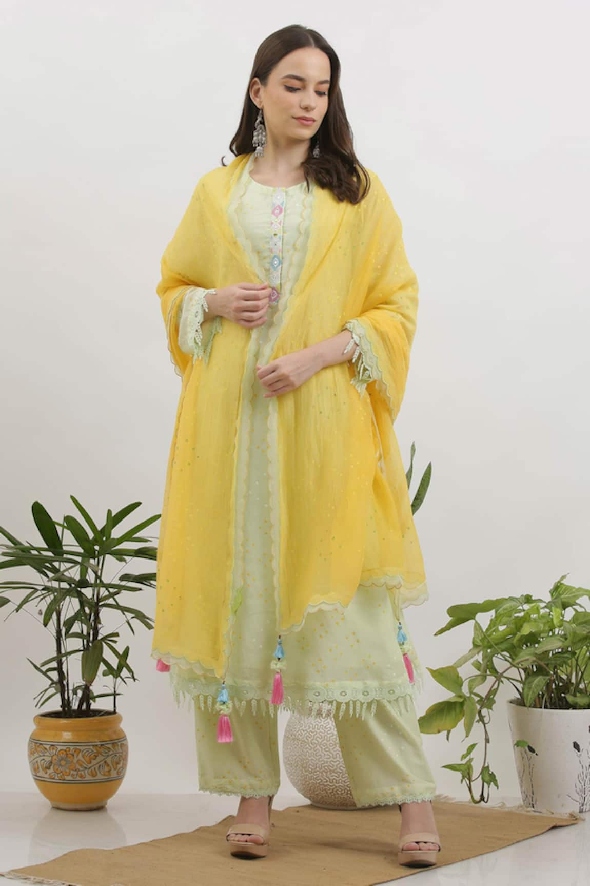 Vrinda by Pundrik Dubey Printed Straight Kurta Set