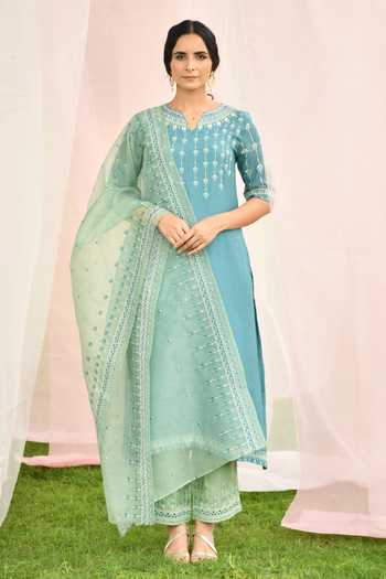 Seher Jaipur Leaf Embroidered Kurta Set 