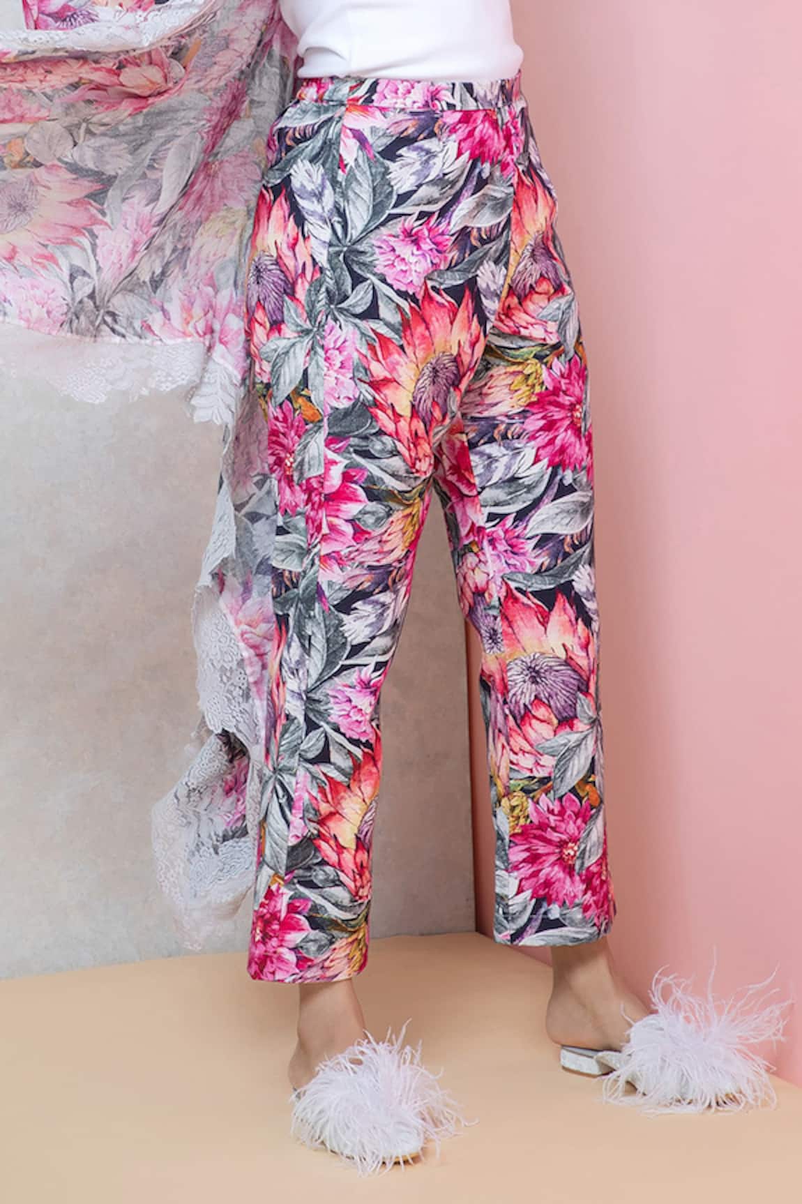 The Laina Flowy Pants Pink | Mod Stitch Company LLC