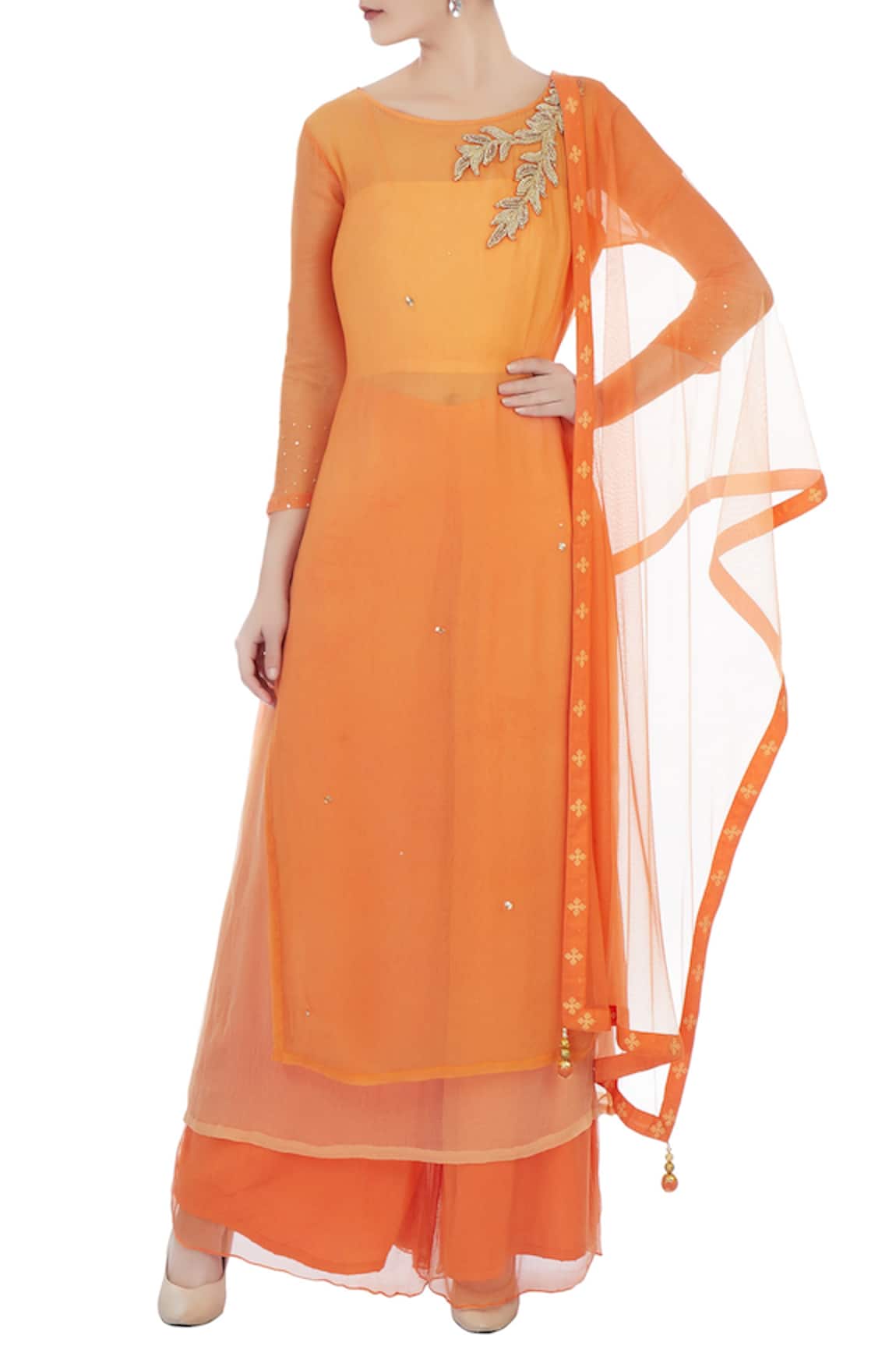 Arpan Vohra Embroidered Kurta With Dupatta