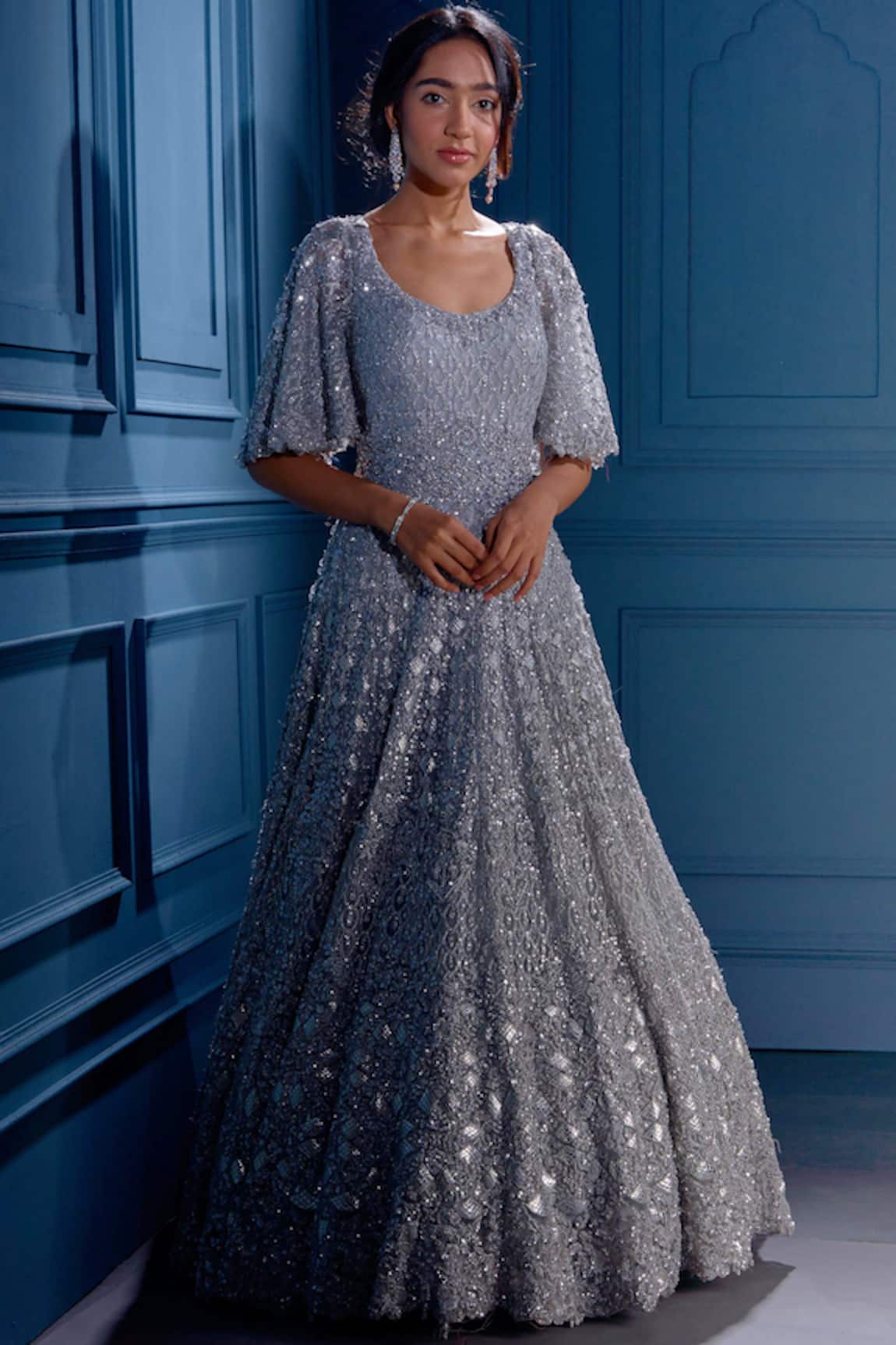 Angad Singh Sequin Embellished Gown