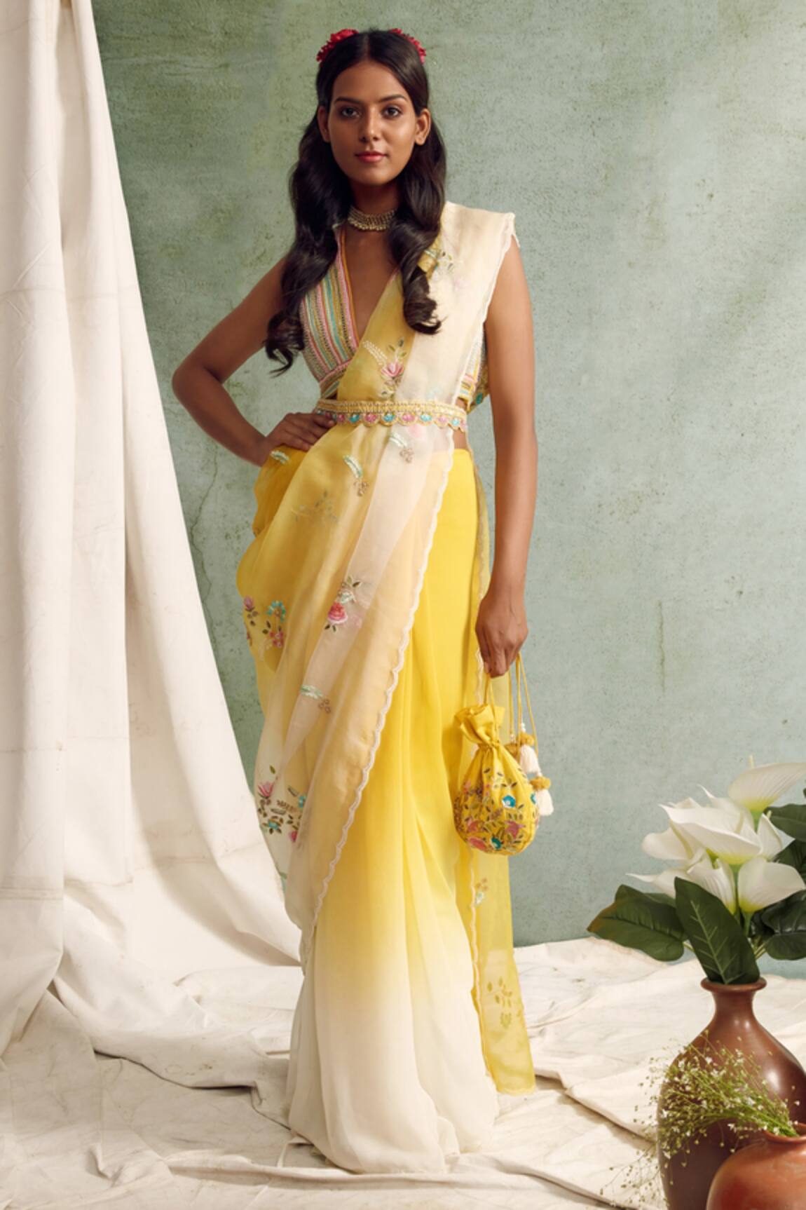 Priyanka Jain Organza Saree with Blouse