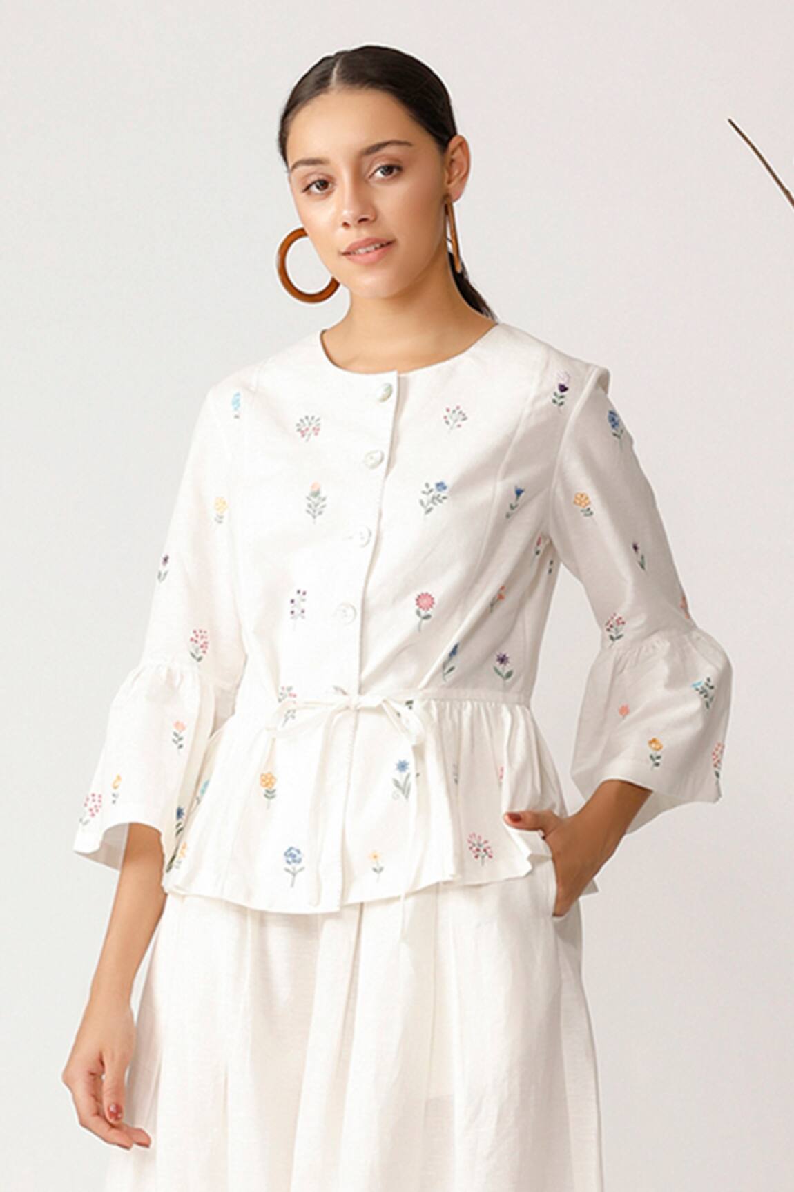 Payal Pratap Handloom Cotton Linen Peplum Top 