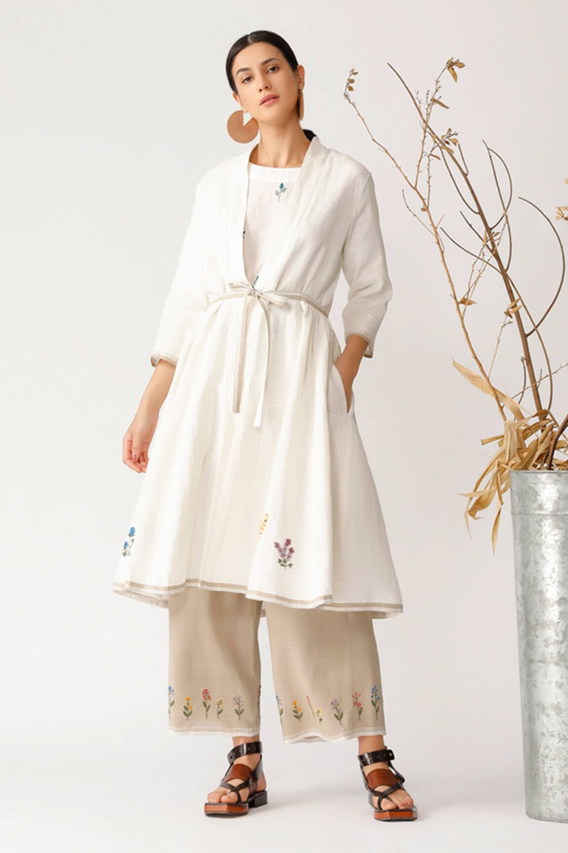 Payal Pratap Linen Embroidered Jacket 