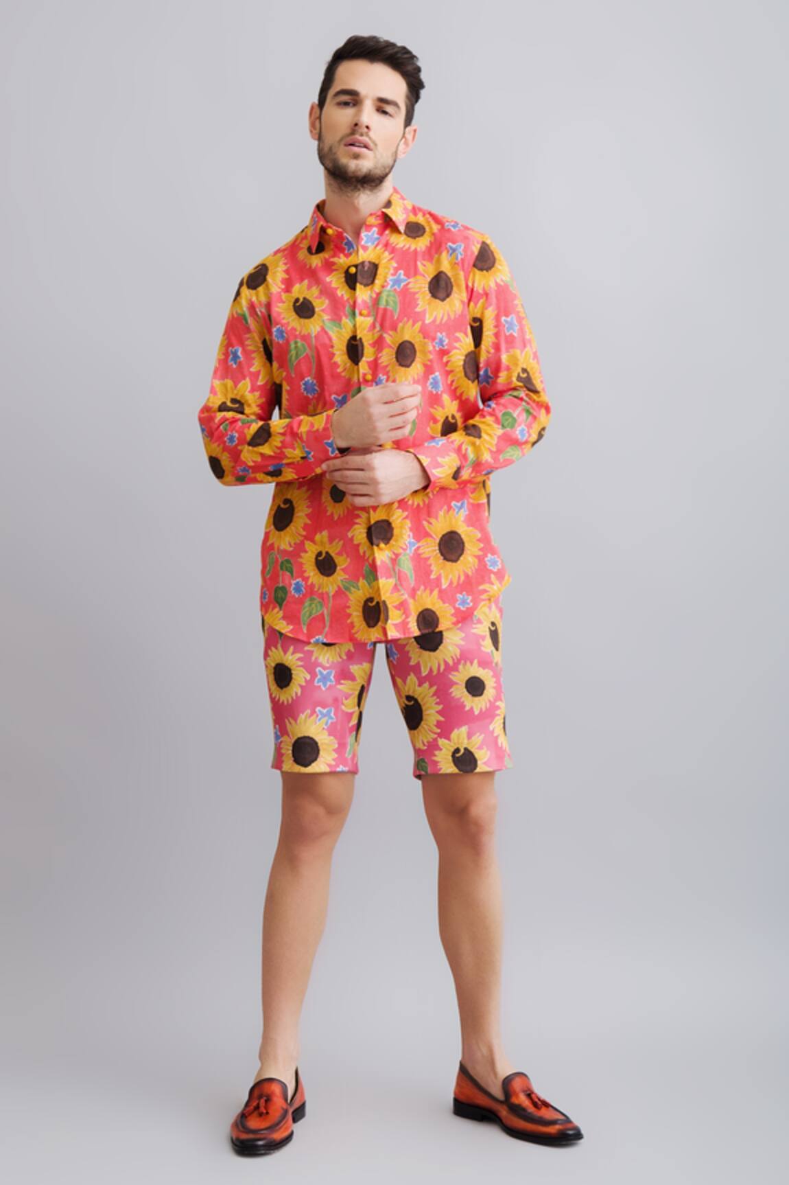 Nautanky Sunflower Print Shirt & Shorts Set