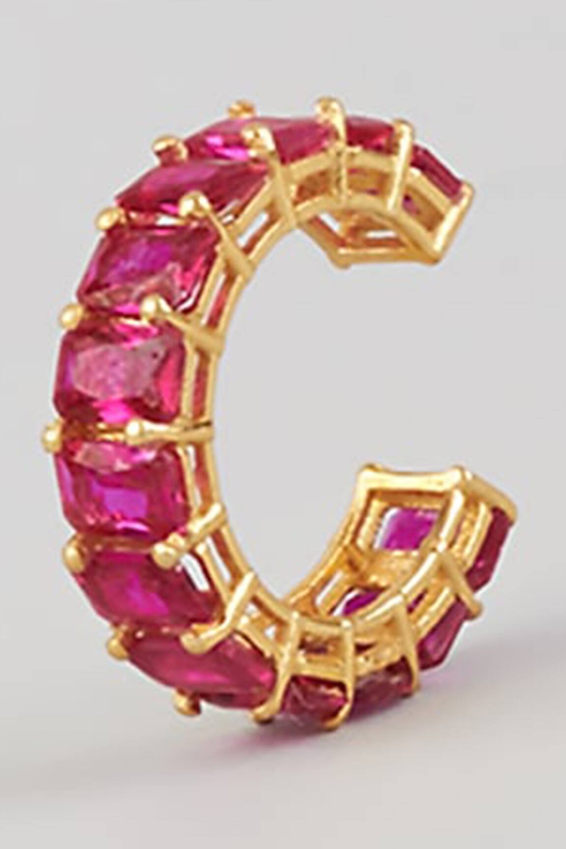 Osvag India Gold Baguette Crystal Ring 