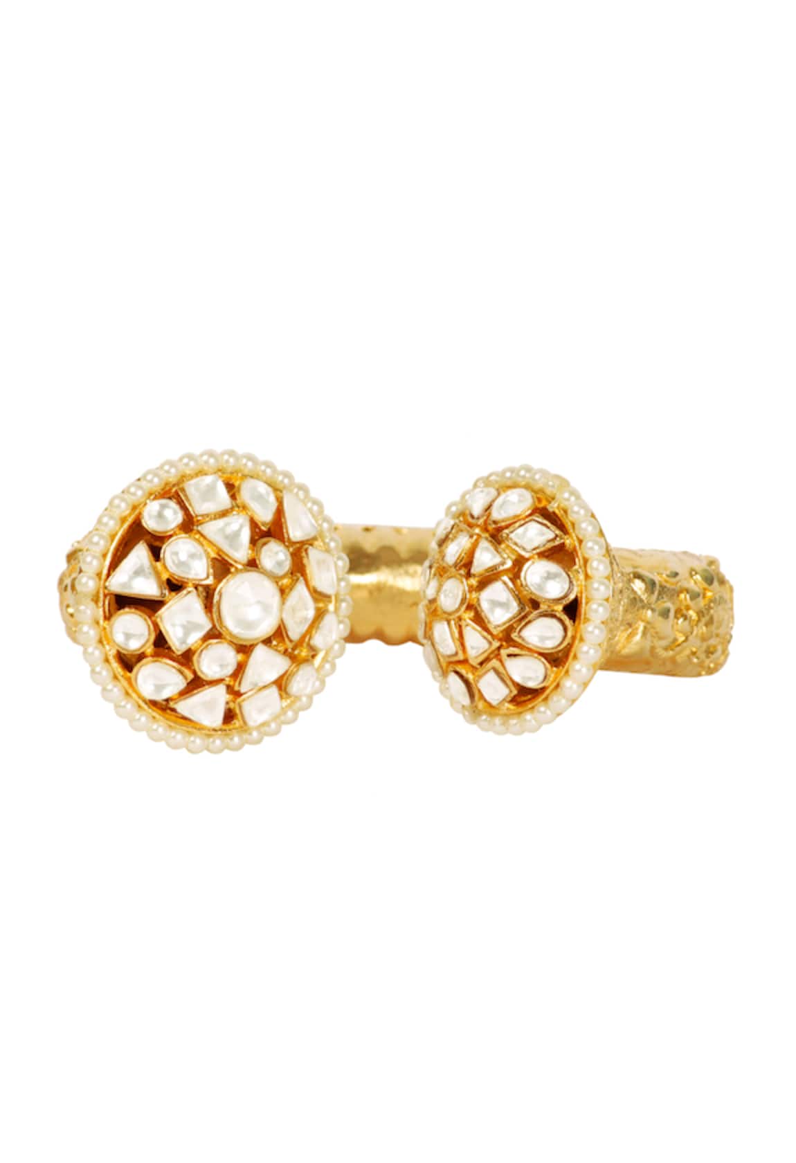 Just Shradhas Kundan & Pearls Embellished Cuff 