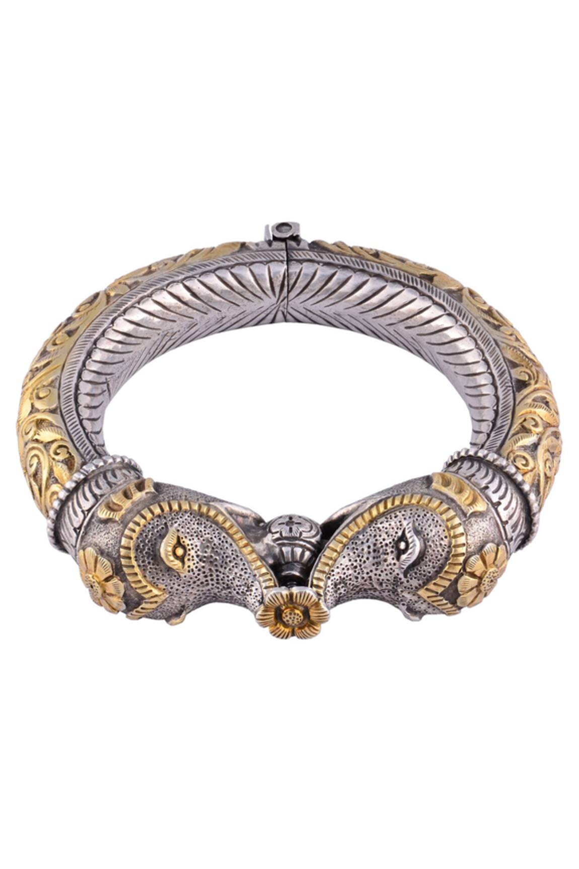 Sangeeta Boochra Antique silver & gold elephant cuff