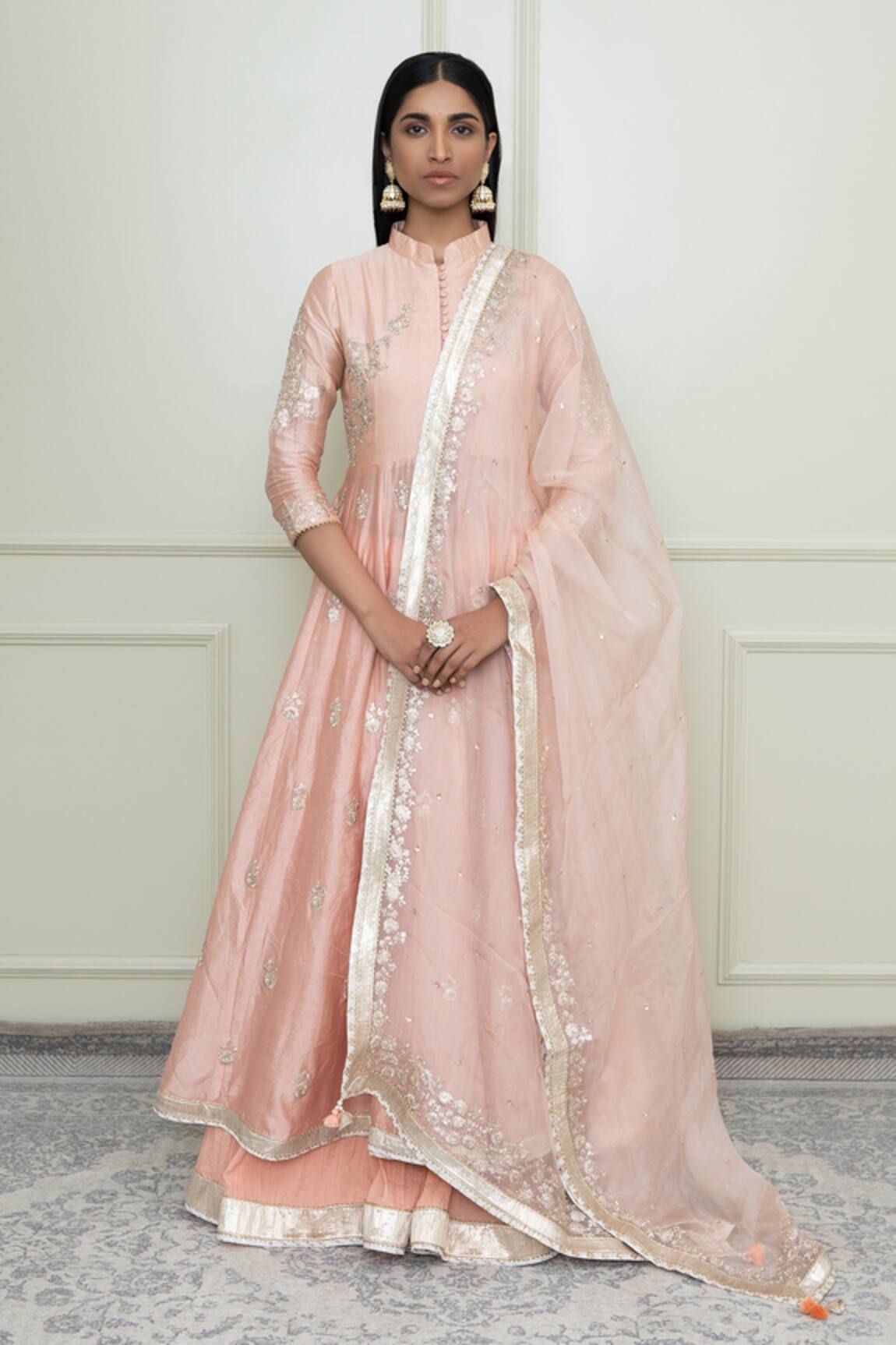 Sheetal Batra Silk Chanderi Anarkali Set