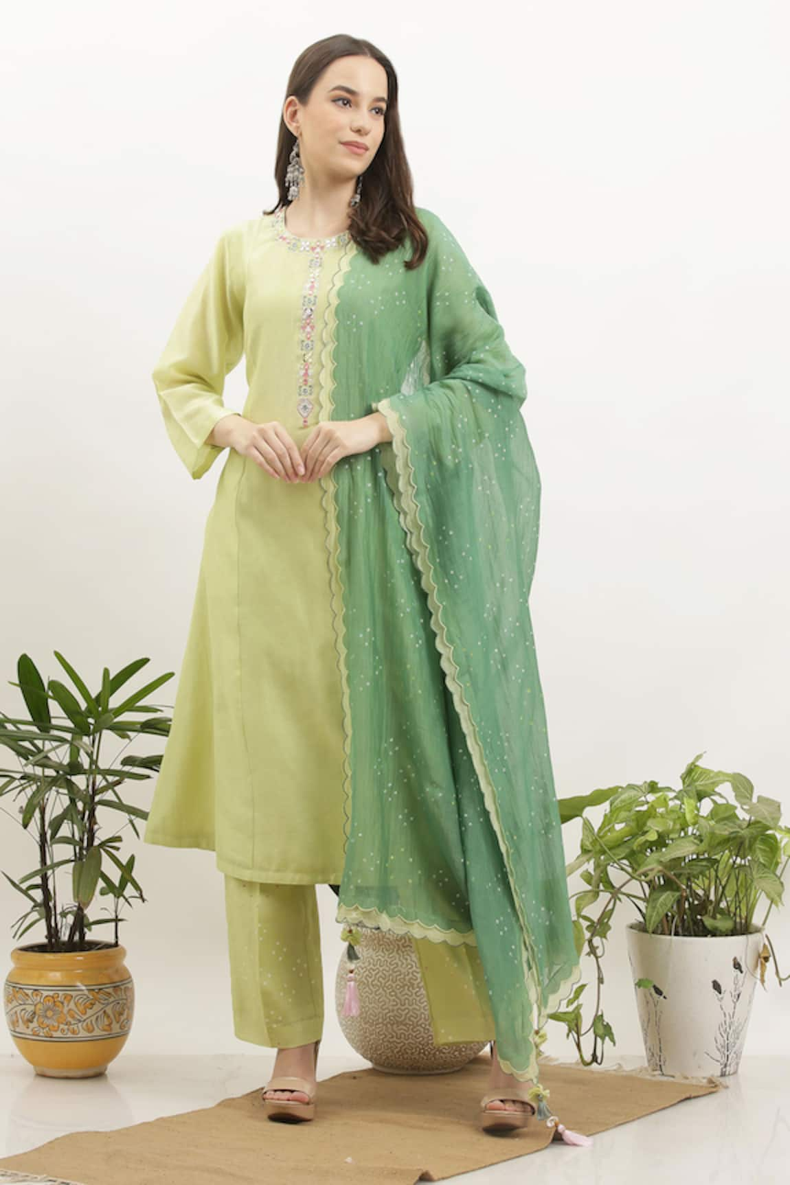 Vrinda by Pundrik Dubey Chanderi Embroidered Kurta Set