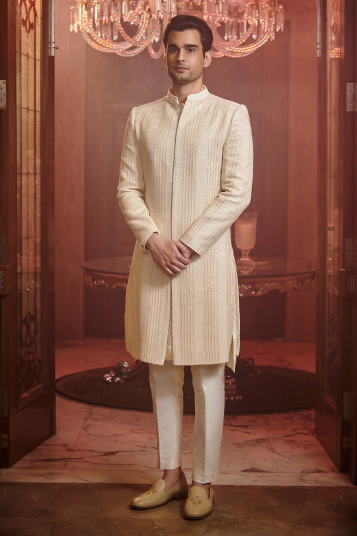 Sawan Gandhi Embroidered Sherwani & Pant Set