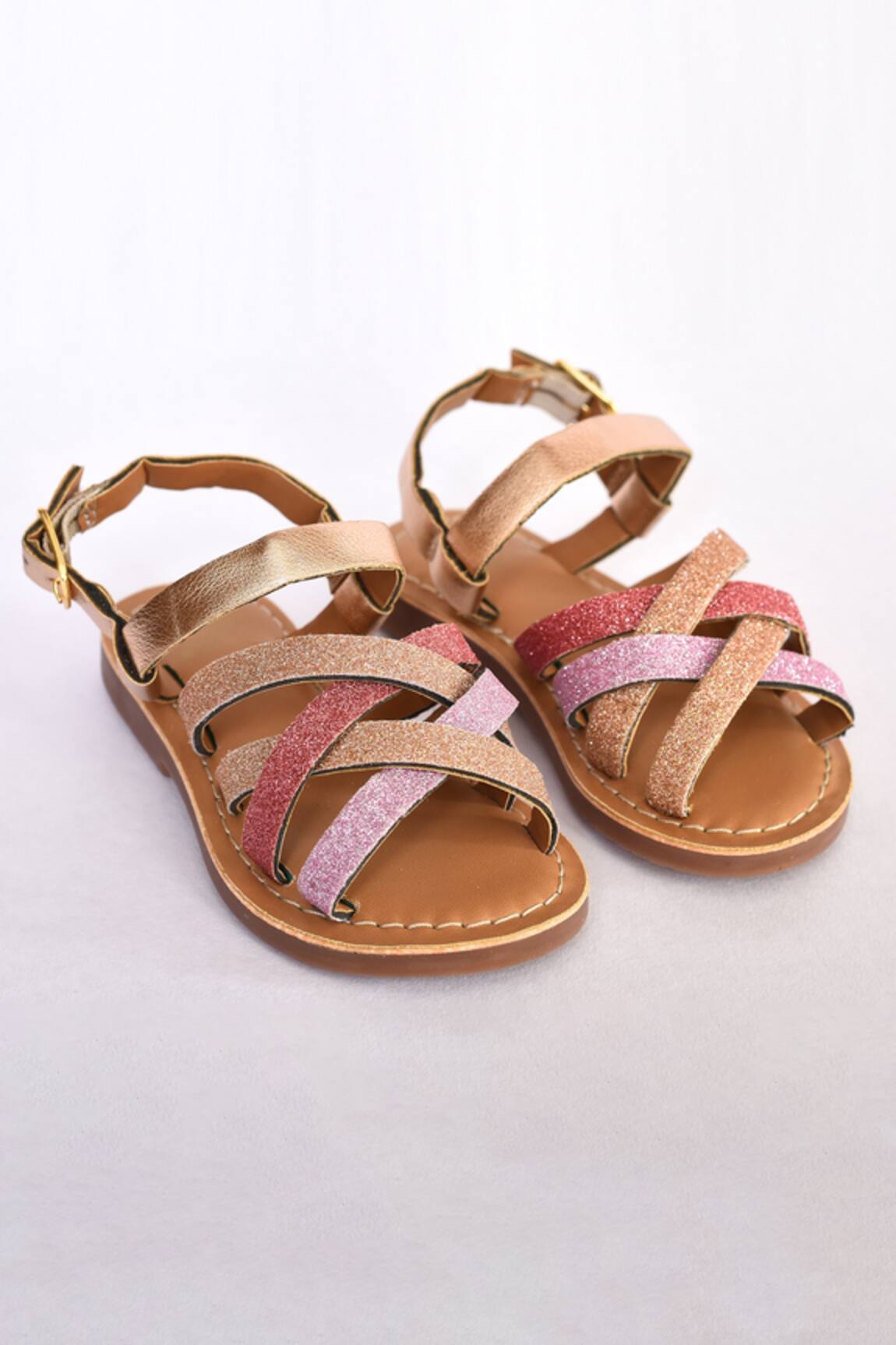 Nayaab by Aleezeh Criss-Cross Glittered Strap Sandals