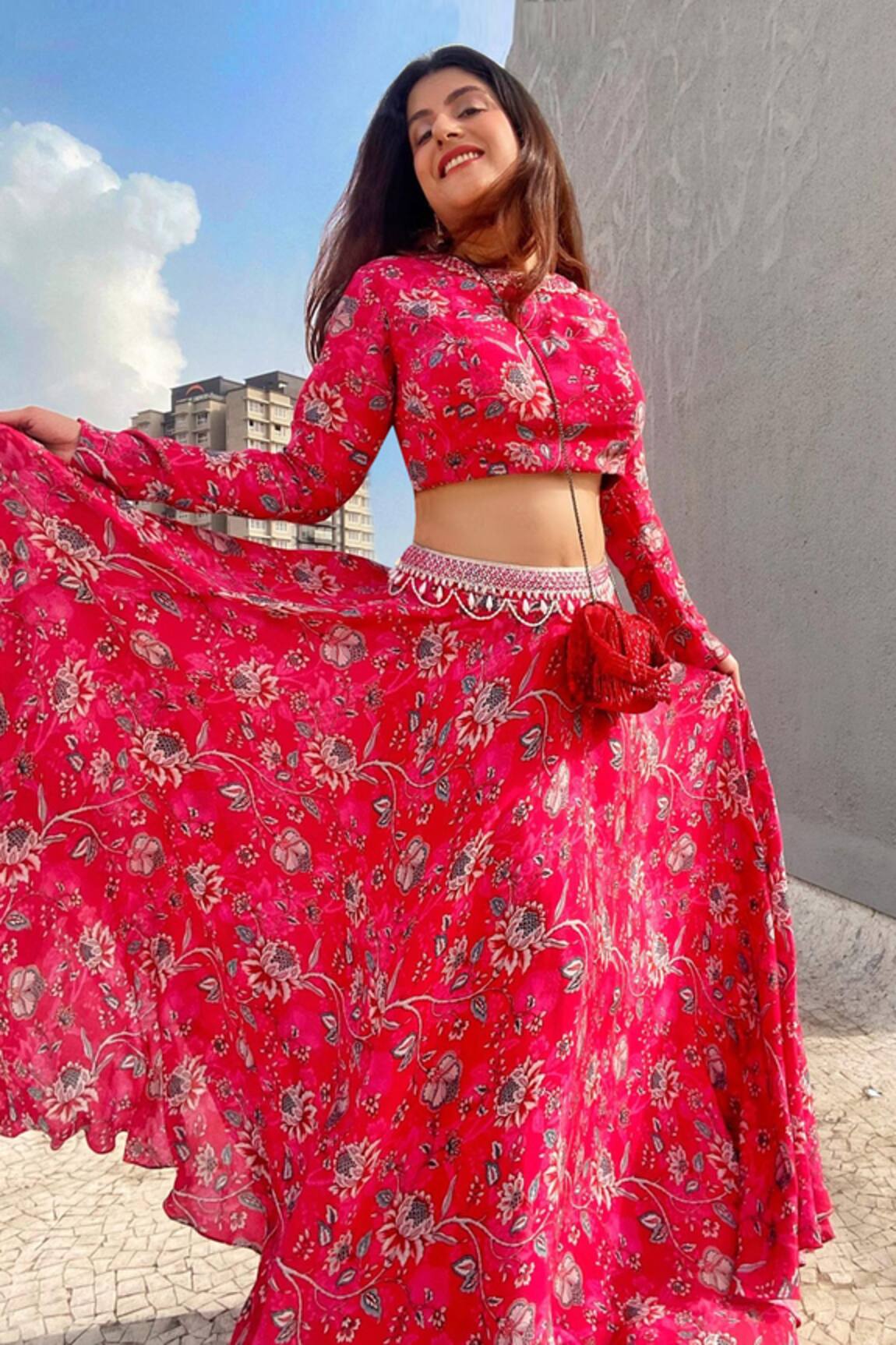 Chhavvi Aggarwal Floral Print Lehenga Set