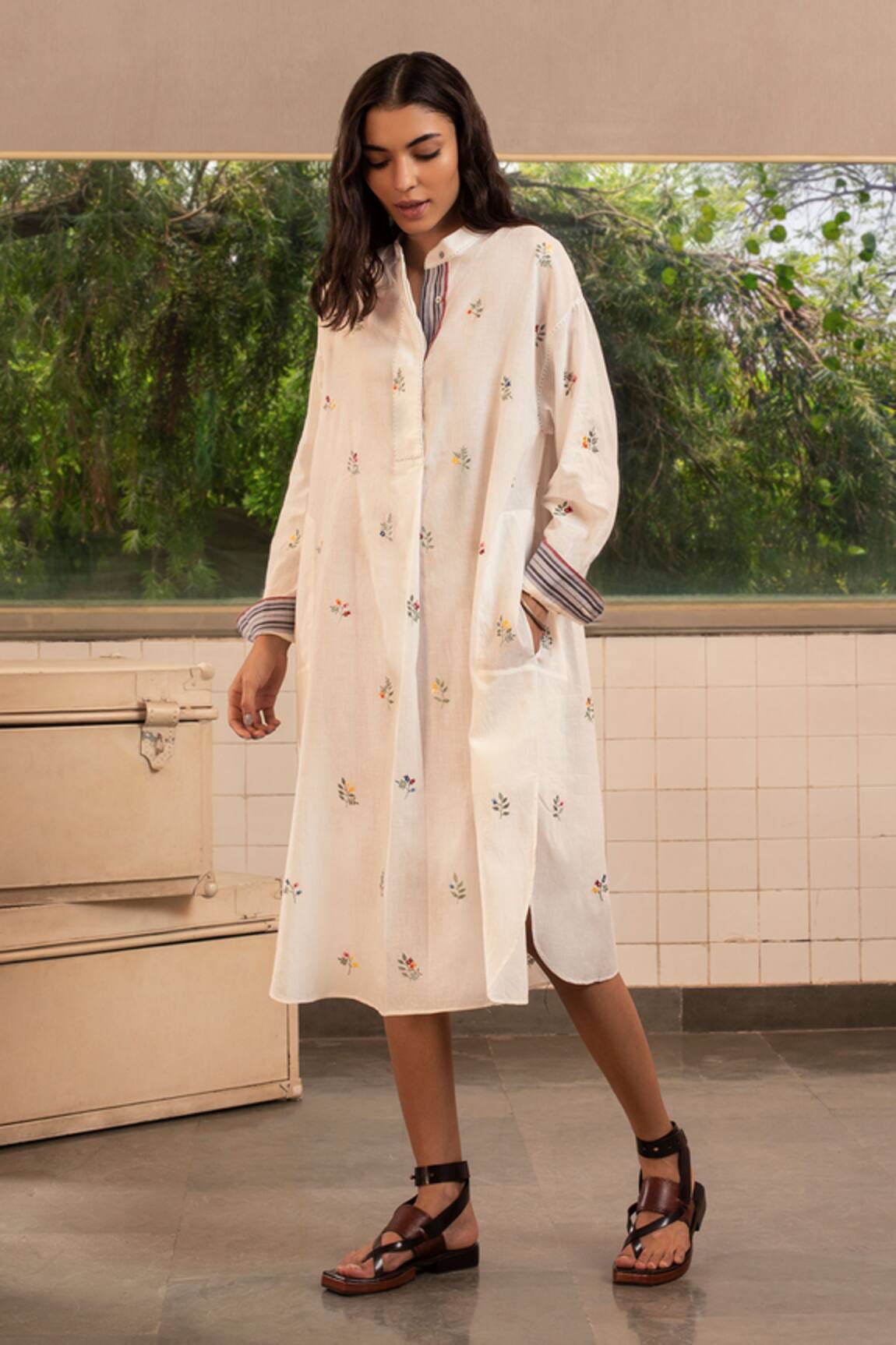 Payal Pratap Embroidered Handloom Cotton Tunic 