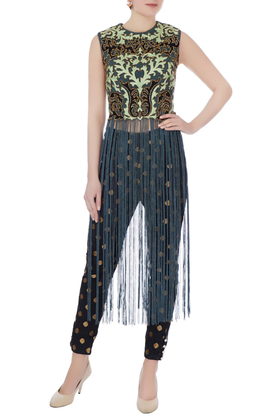 Ayesha Aejaz Fringe Top & Pant Set